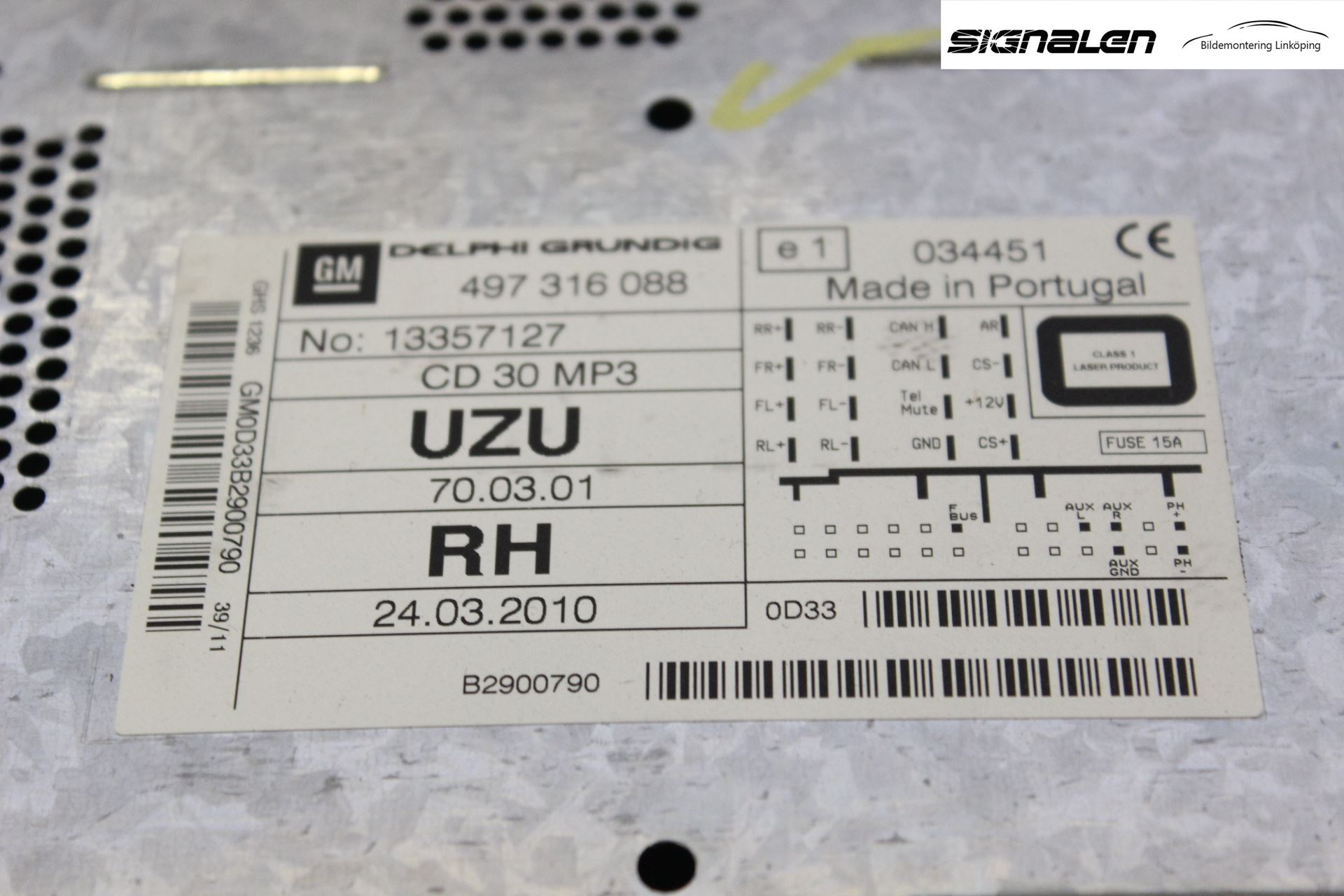 Opel CORSA D 07-14 Stereo Radio Med Cd