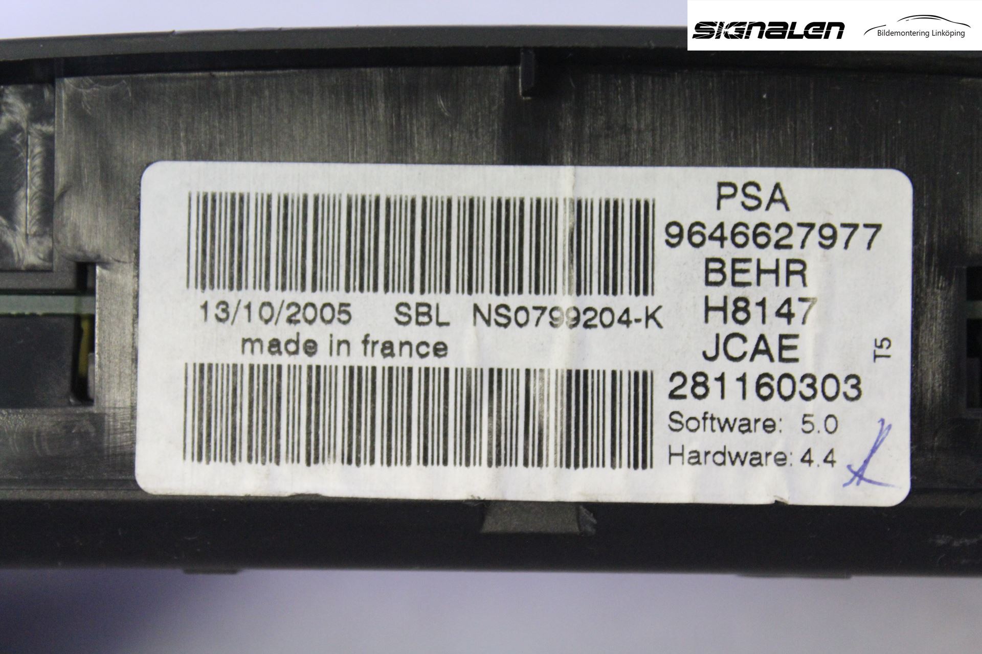 Peugeot 307     05-08 Varme Ac Betjening-Display