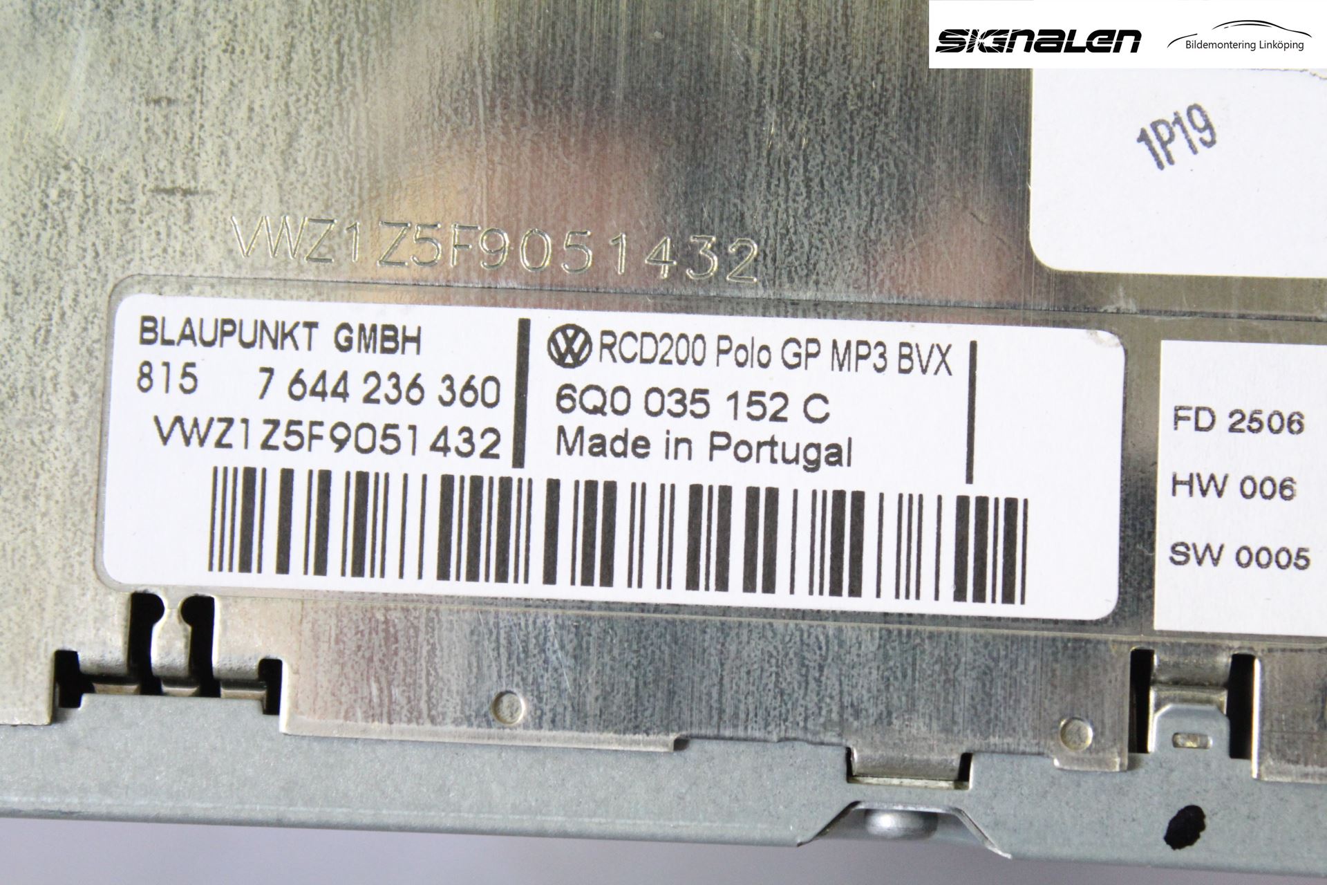 Volkswagen VW POLO 05-09 Stereo Radio Med Cd