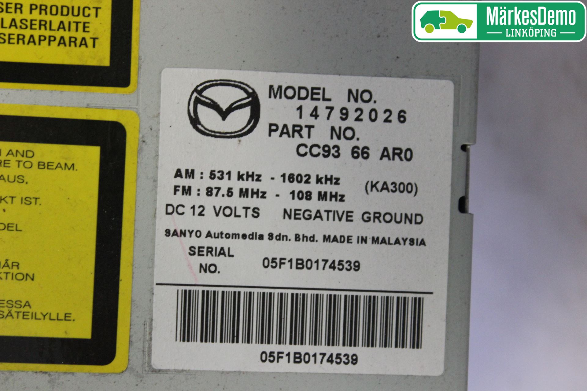 Mazda 5 05-10 Stereo Radio Med Cd