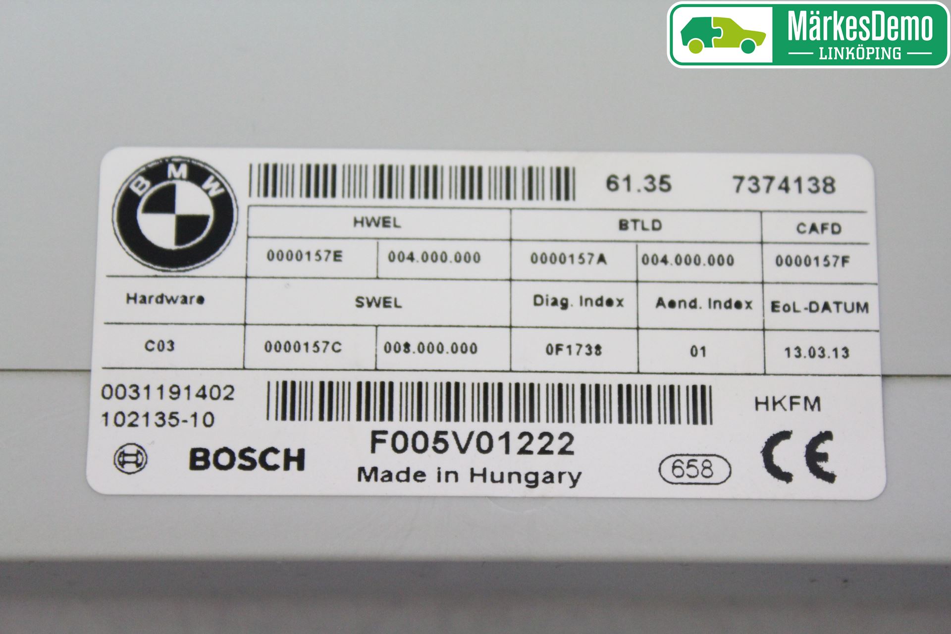 BMW 3 GT F34 13-19 Styreenhet Bakluke