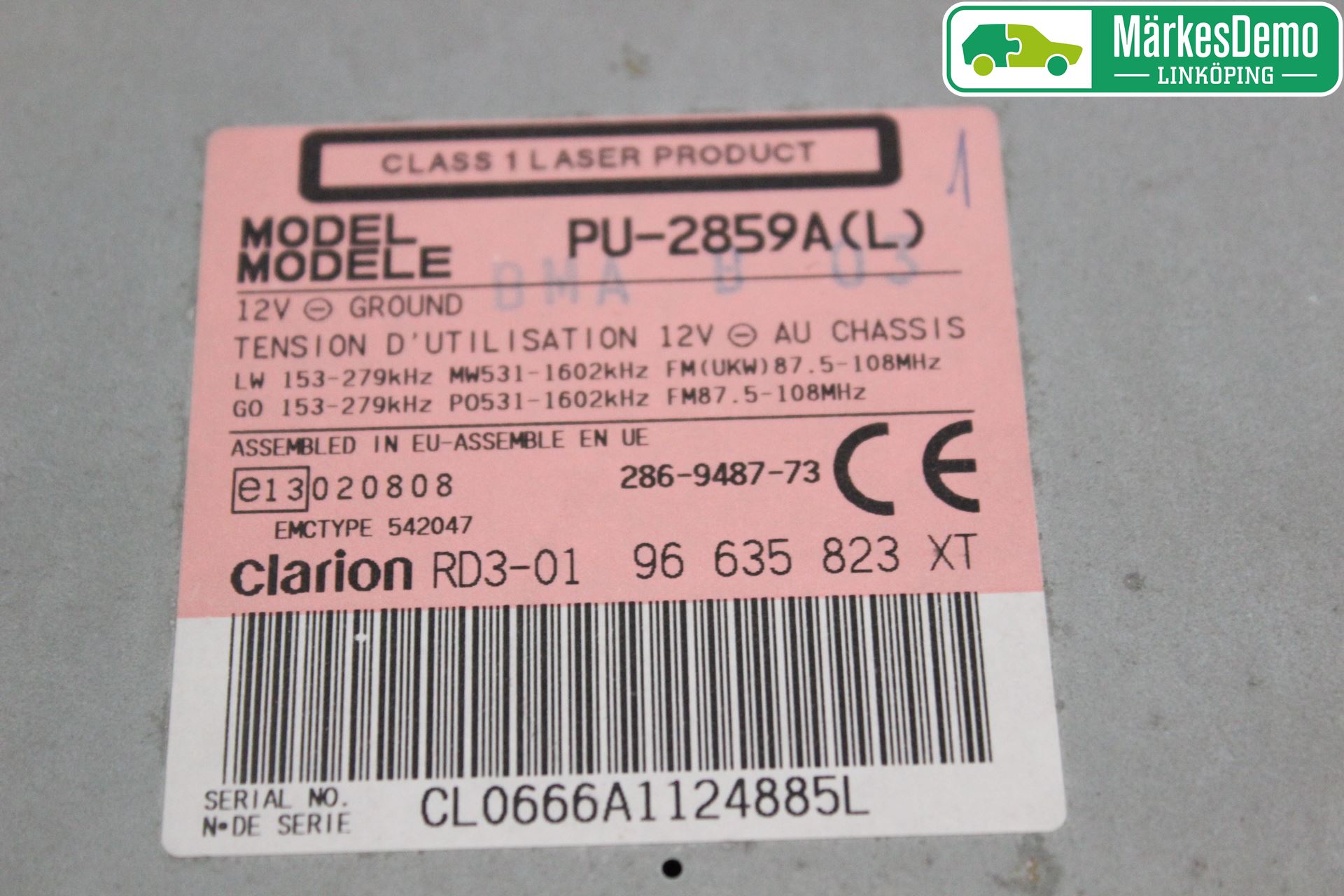 Peugeot 206+ 10-13 Stereo Radio Med Cd