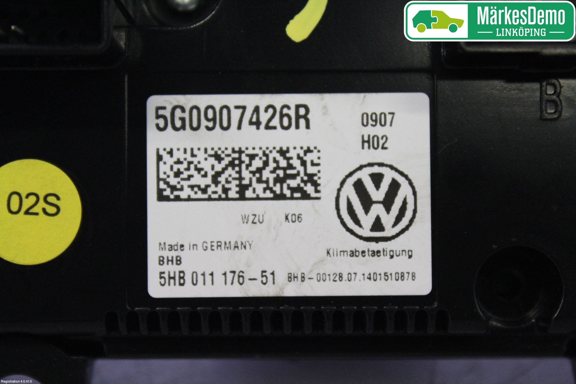 Volkswagen VW GOLF / E-GOLF VII 13-20 Varme Ac Betjening-Display
