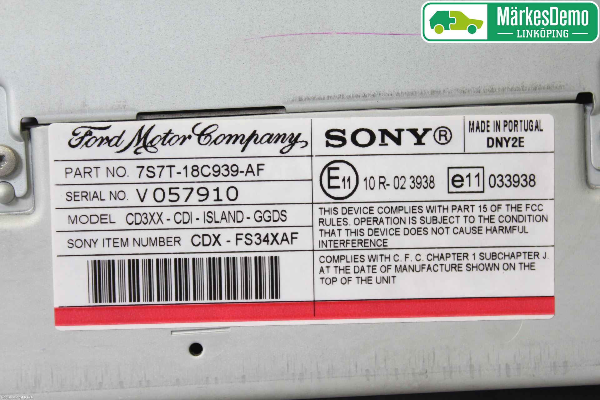 Ford S-MAX 06-15 Stereo Radio Med Cd
