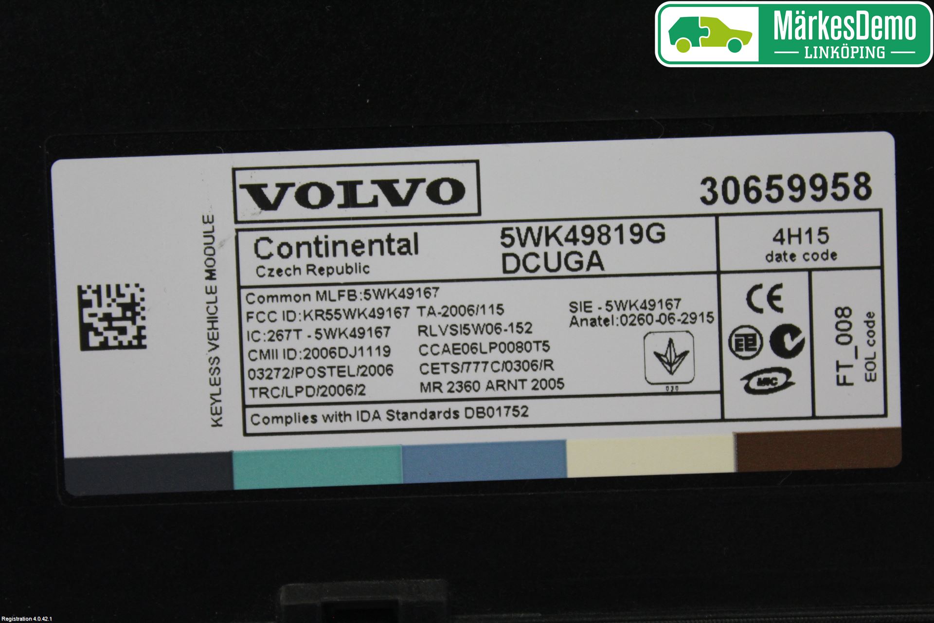 Volvo V70 14-16 Styrenhet Nyckellös System