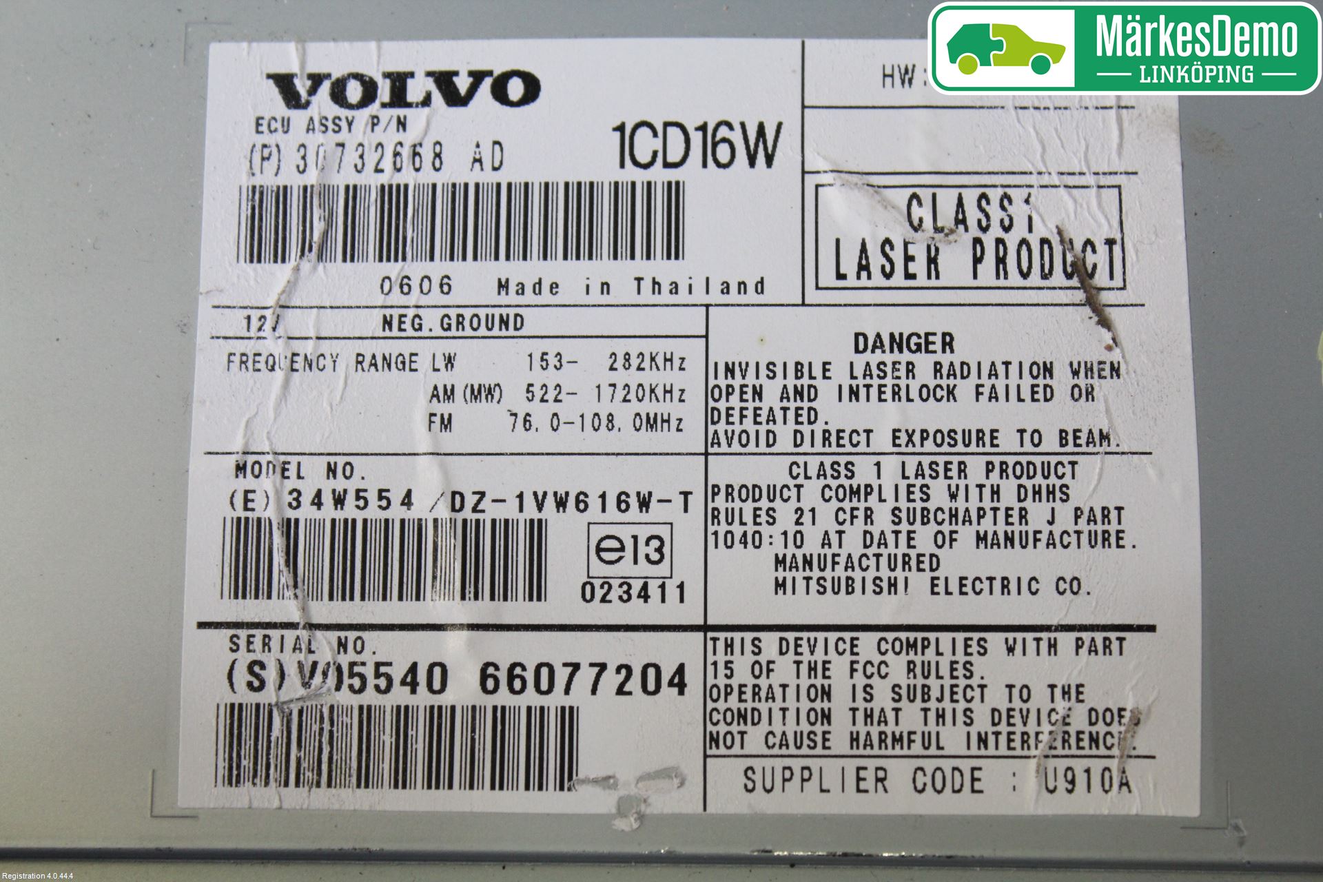 Volvo V50 04-07 Stereo Radio Med Cd