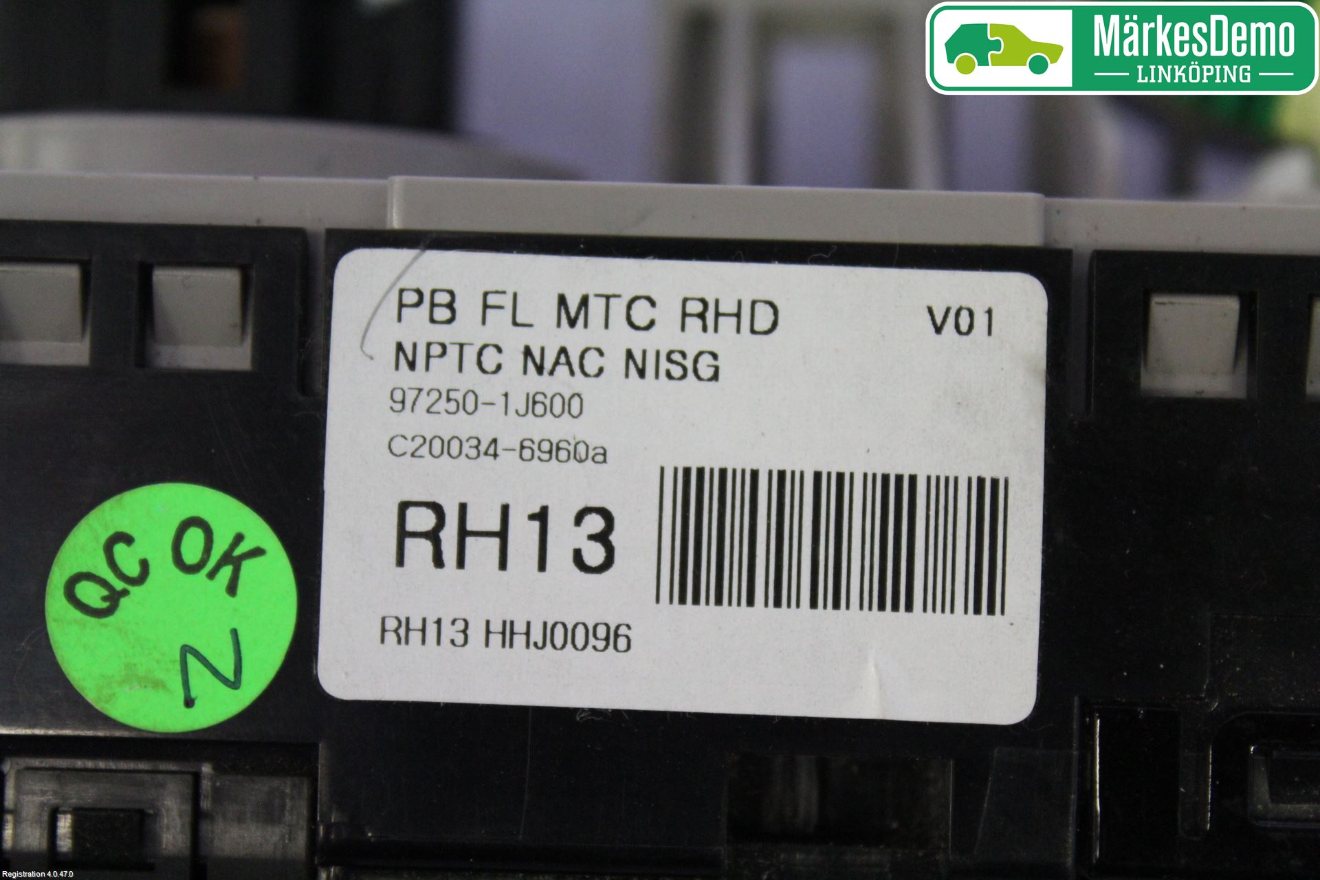 Hyundai i20 PB 09-14 Varme Ac Betjening-Display