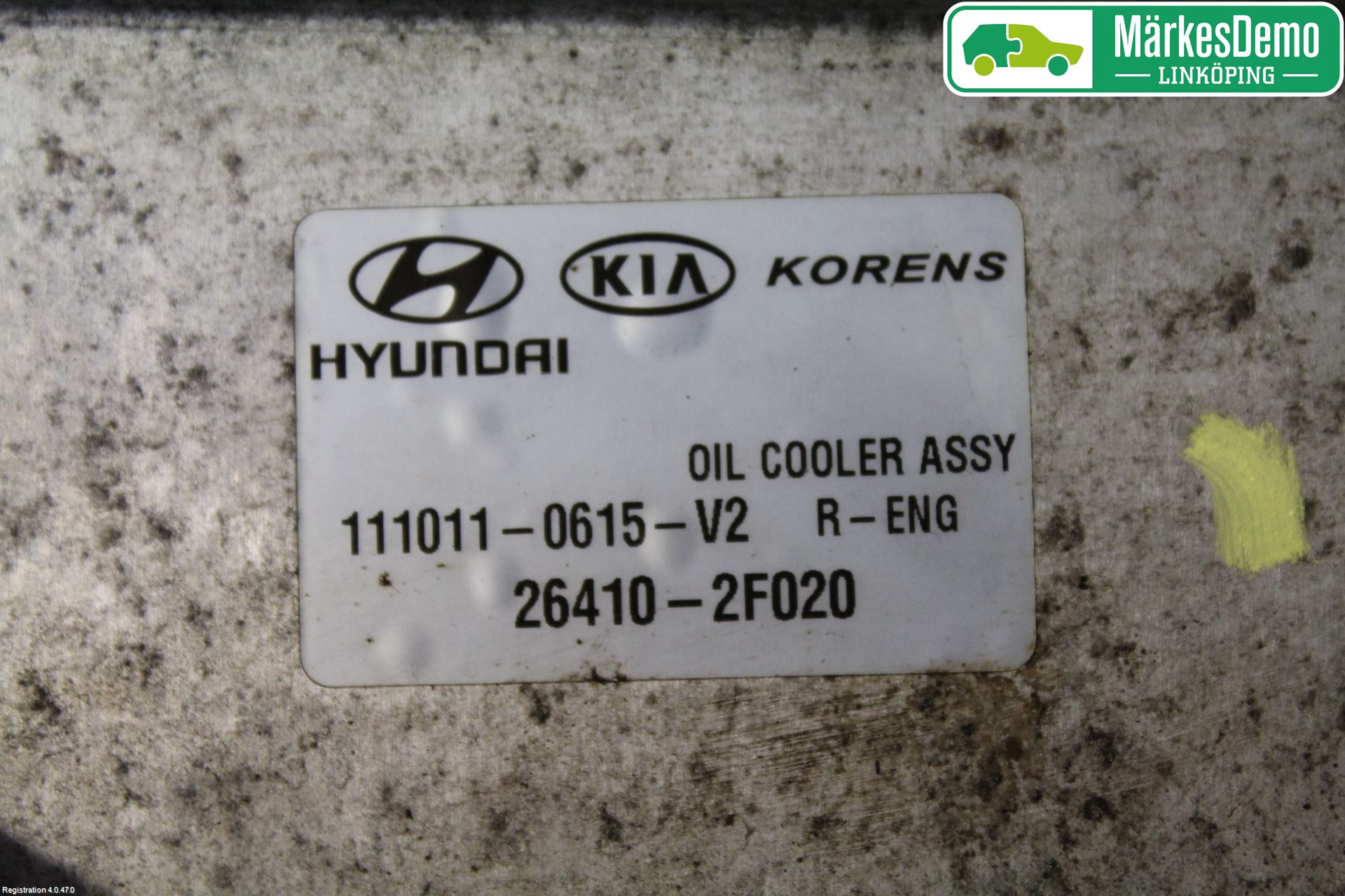 Kia SPORTAGE (SL) 11-15 Radiator Oljekjøler Motor