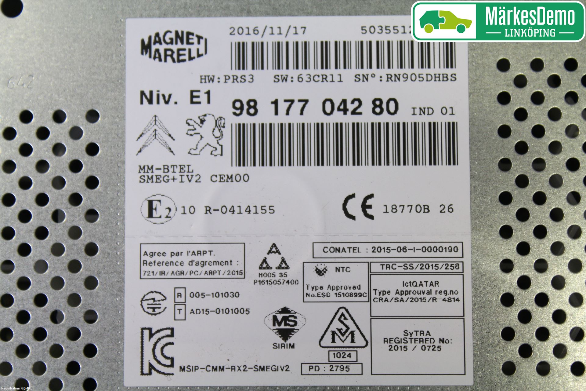Citroen BERLINGO 08-18 Stereo Radio Med Cd