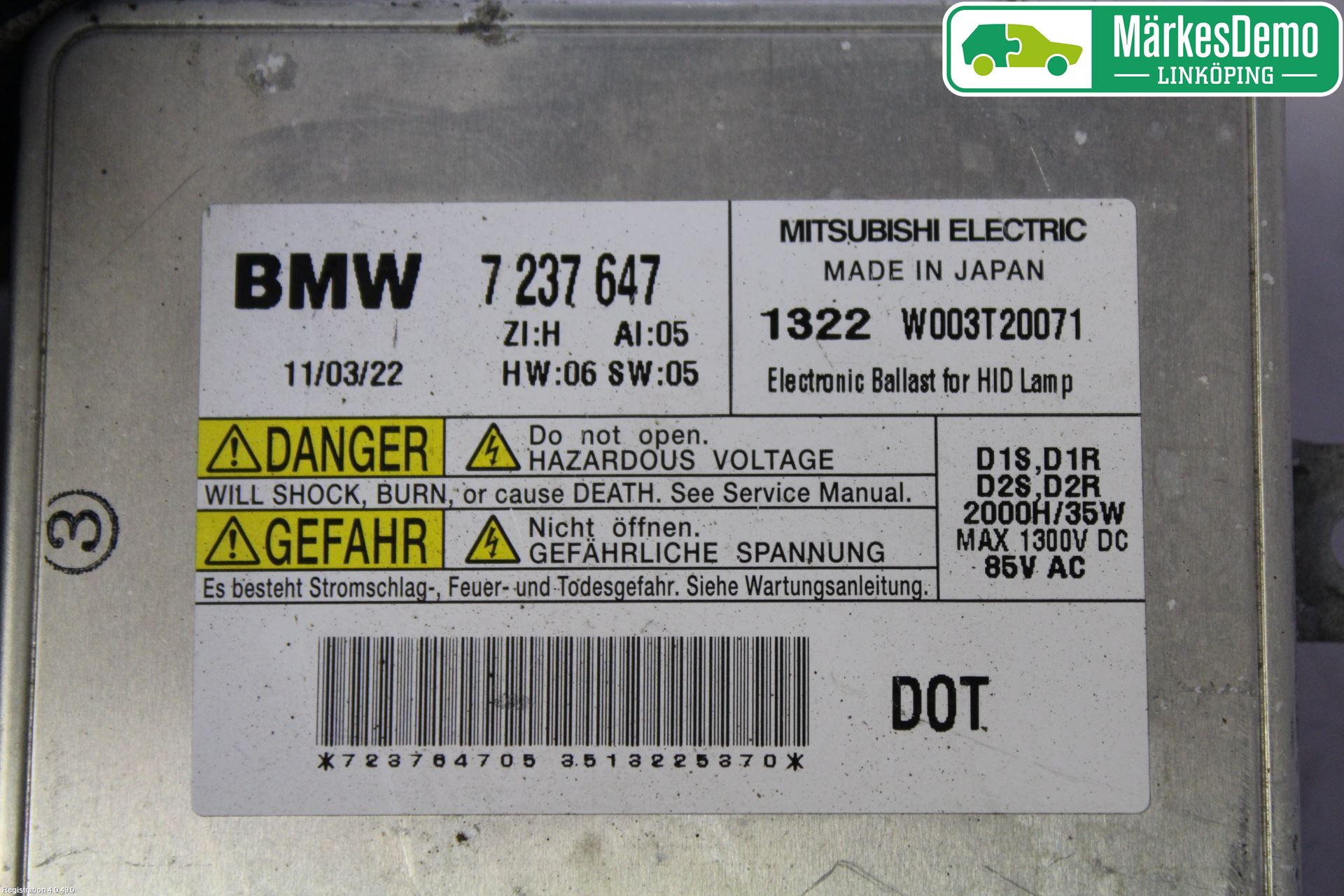 BMW 5 F10/F11/F18 09-17 Styreenhet Xenon