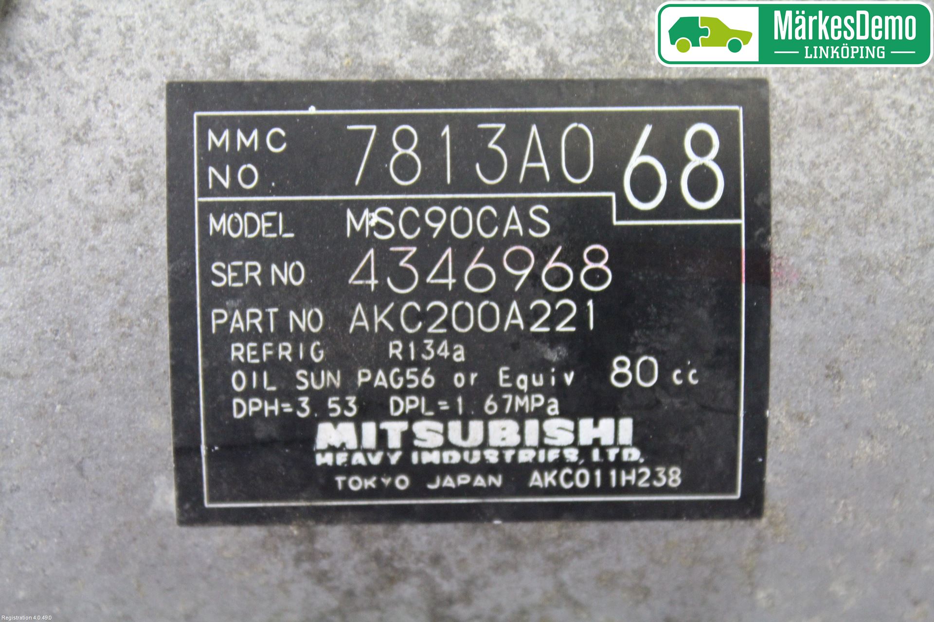 Mitsubishi LANCER 07-14 Varme Ac Kompressor