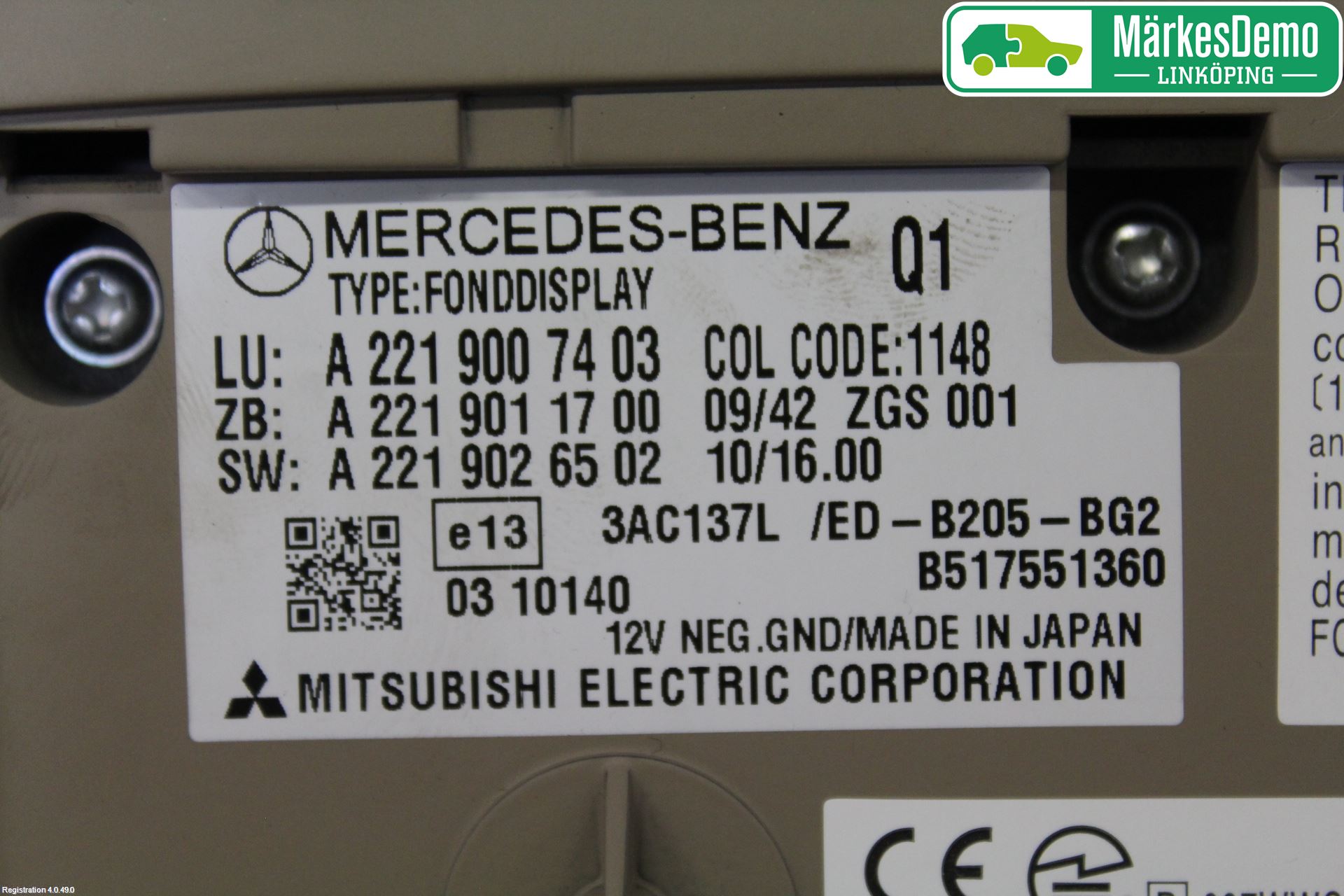 Mercedes-Benz MB ML/GLE-KLASS (W166) 12-18 Instr Skjerm Dvd-Gps-Ac-Tlf