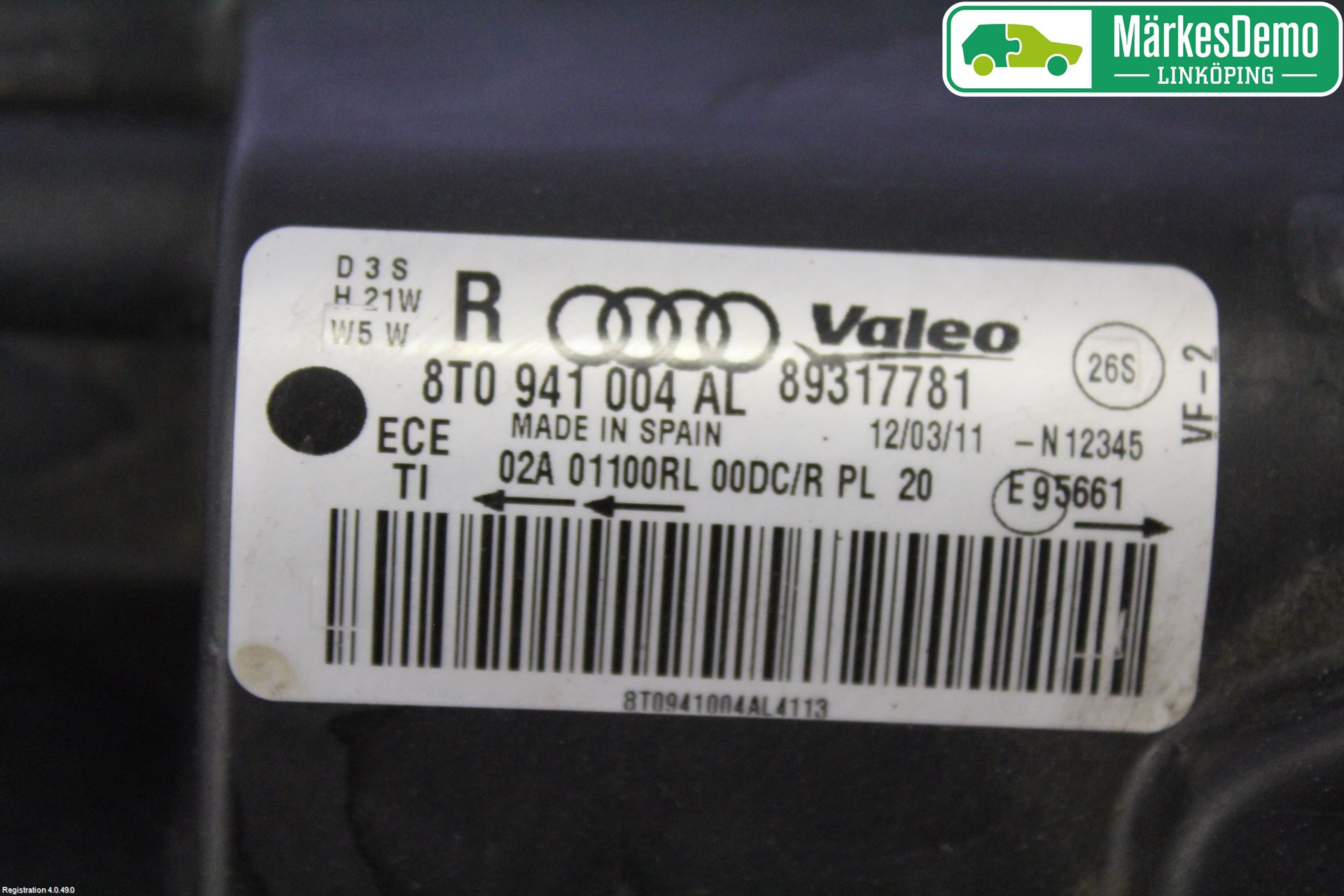 Audi A5 07-16 Frontlykt Høyre
