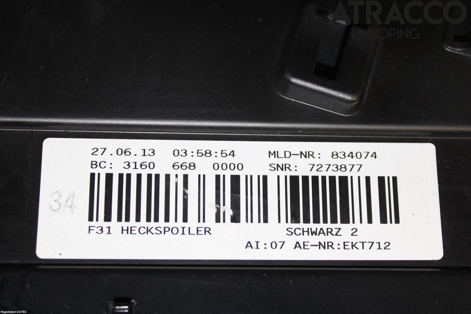 BMW 3 F30/F31/F80 12-19 Spoiler Bakluke