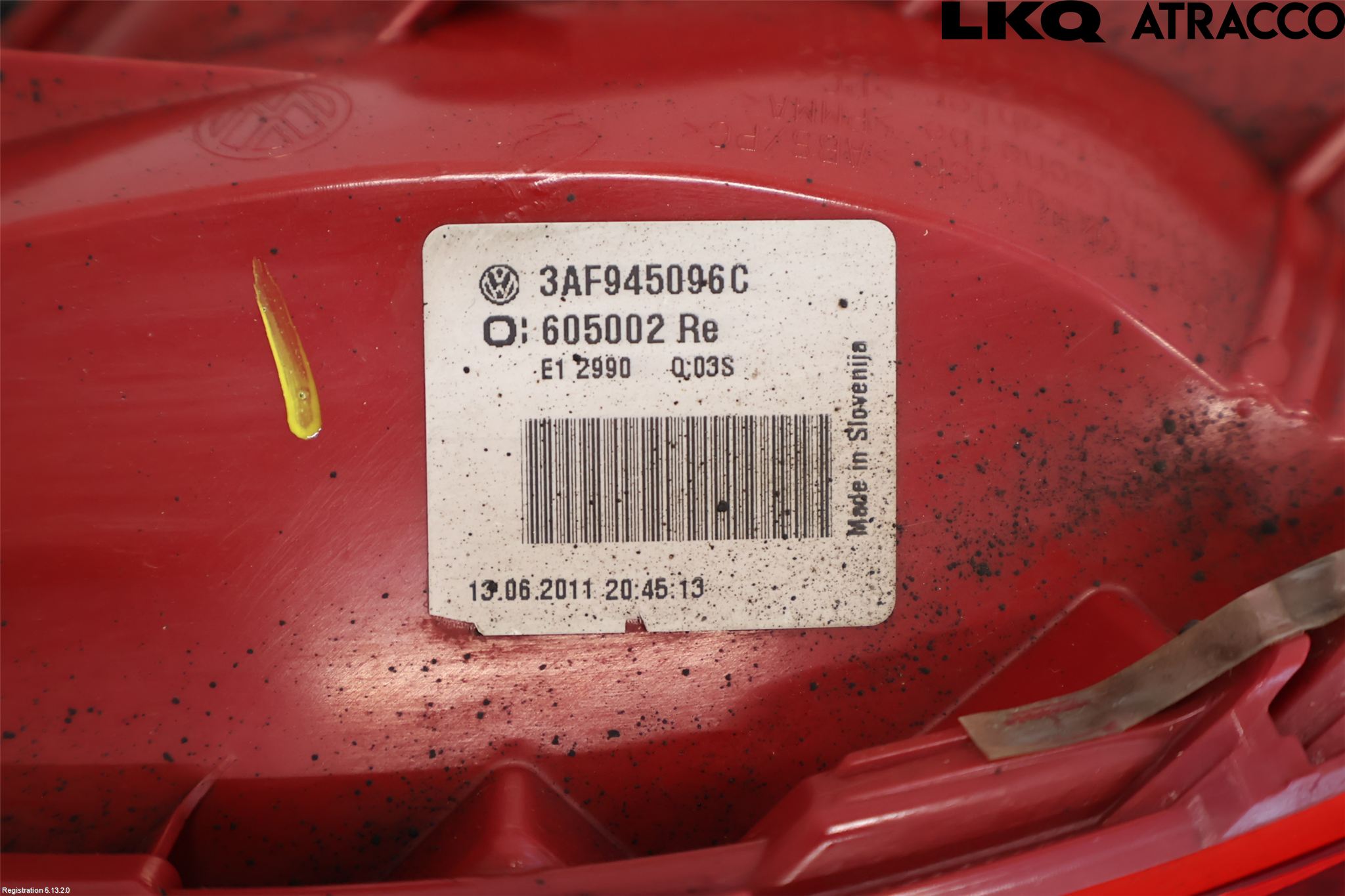 Volkswagen VW PASSAT 11-14 Baklykt Høyre