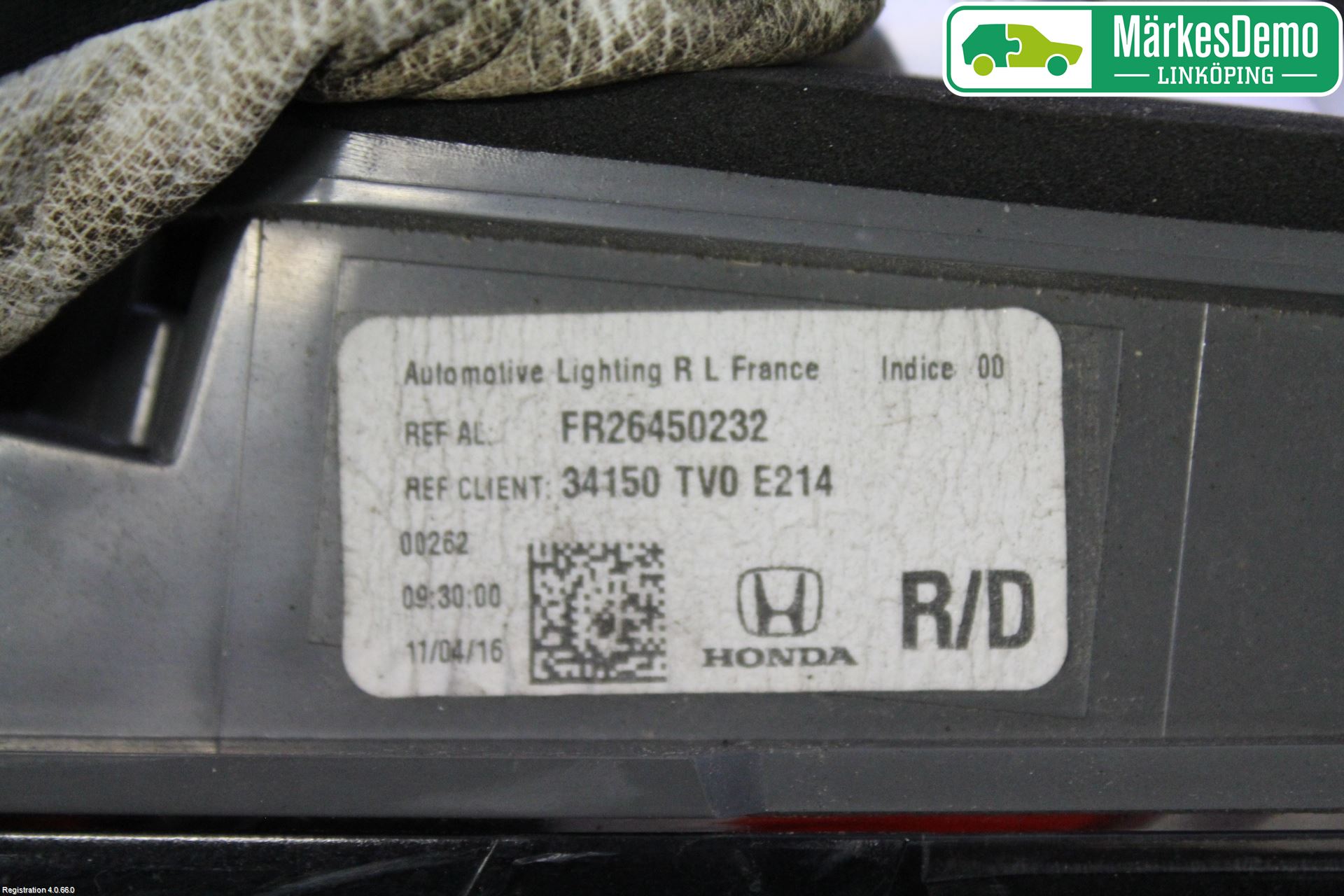 Honda CIVIC 12-16 Baklykt Høyre  På Luke(Indre)