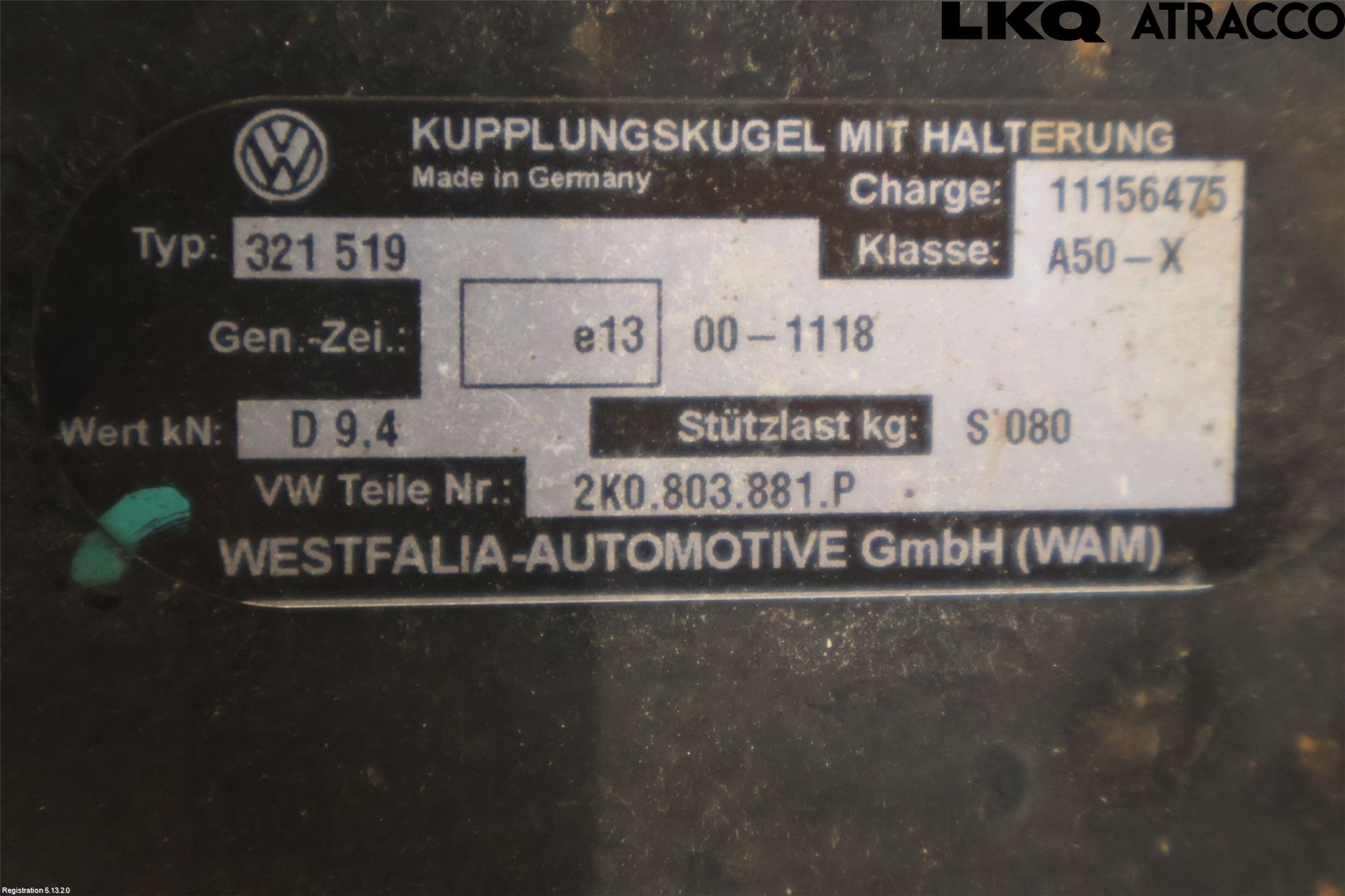 Volkswagen VW CADDY 11-15 Tilhengerfeste