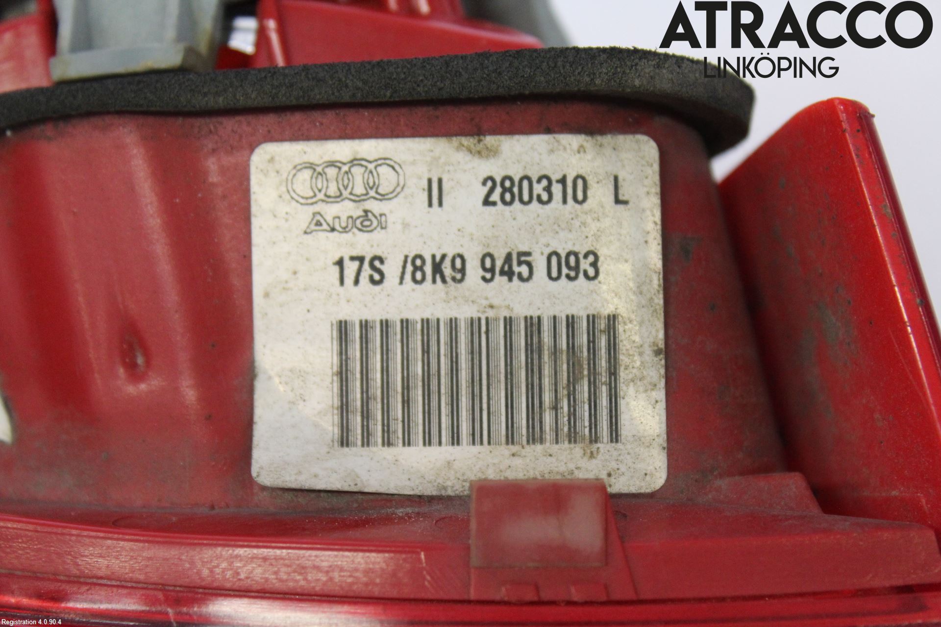 Audi A4/S4 08-11 Baklykt Venstre  På Luke(Indre