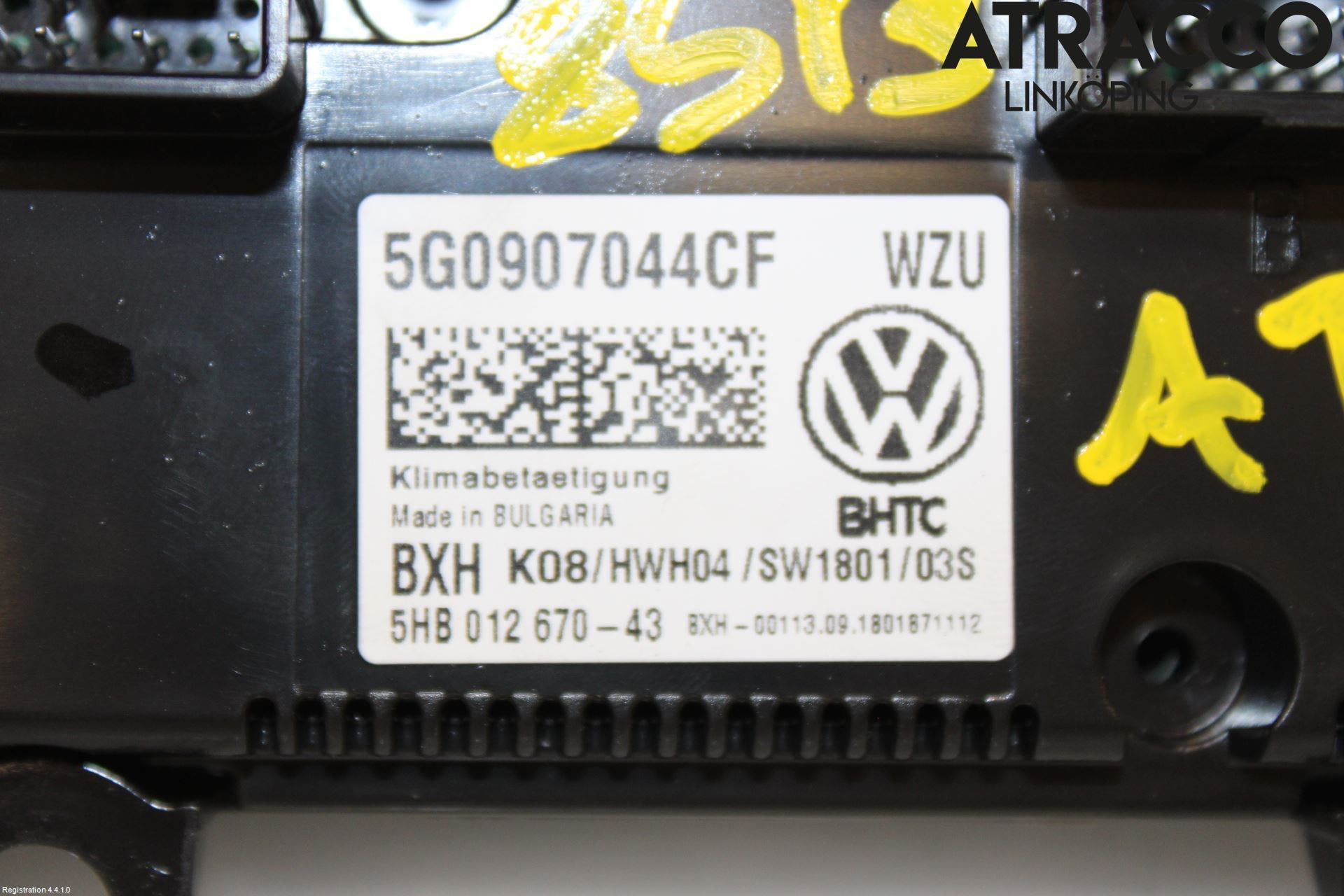 Volkswagen VW GOLF / E-GOLF VII 13-20 Varme Ac Betjening-Display