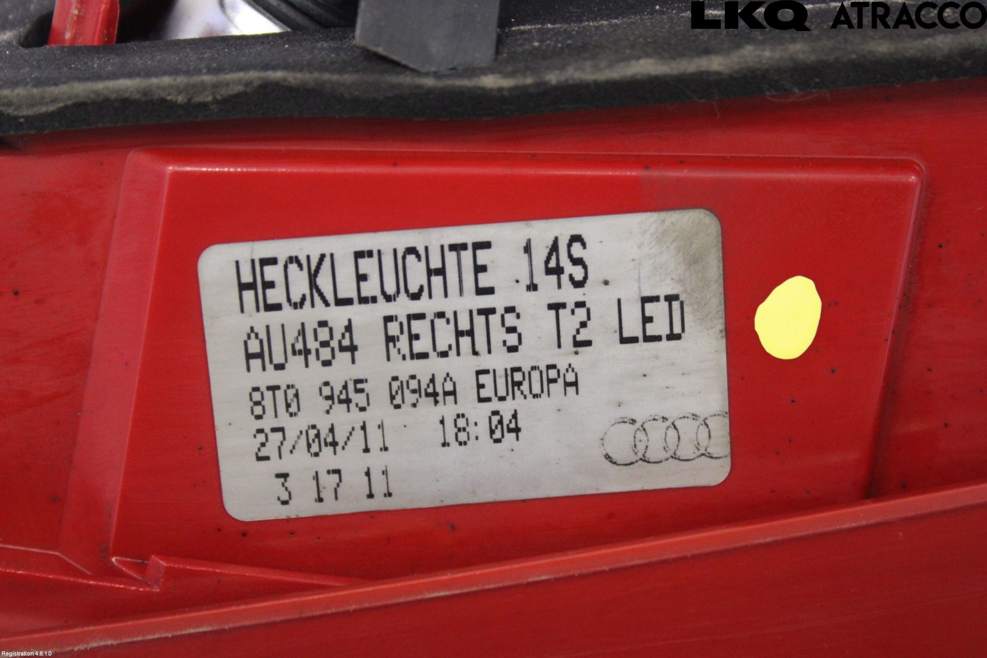 Audi A5 07-16 Baklykt Høyre  På Luke(Indre)