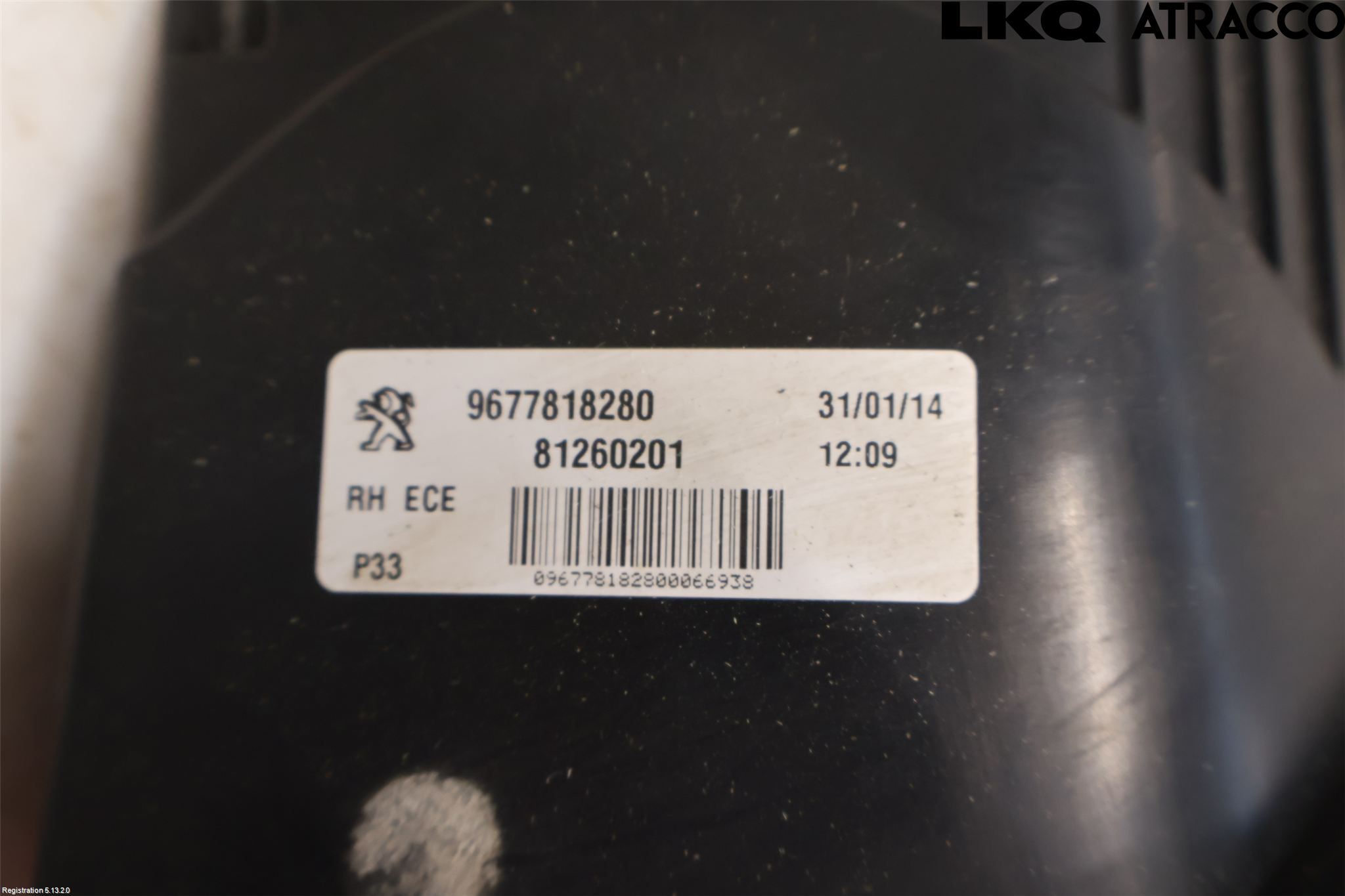 Peugeot 308 14-21 Baklykt Høyre  På Luke(Indre)