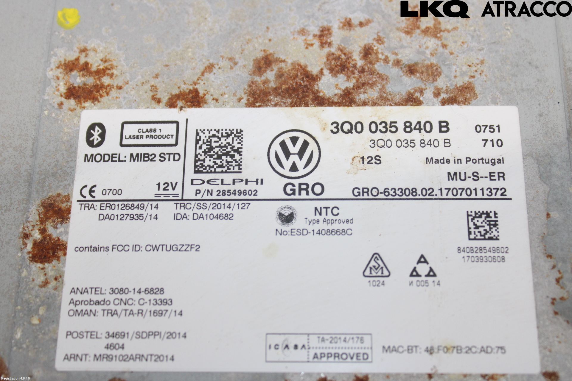 Volkswagen VW GOLF / E-GOLF VII 13-20 Stereo Radio Med Cd