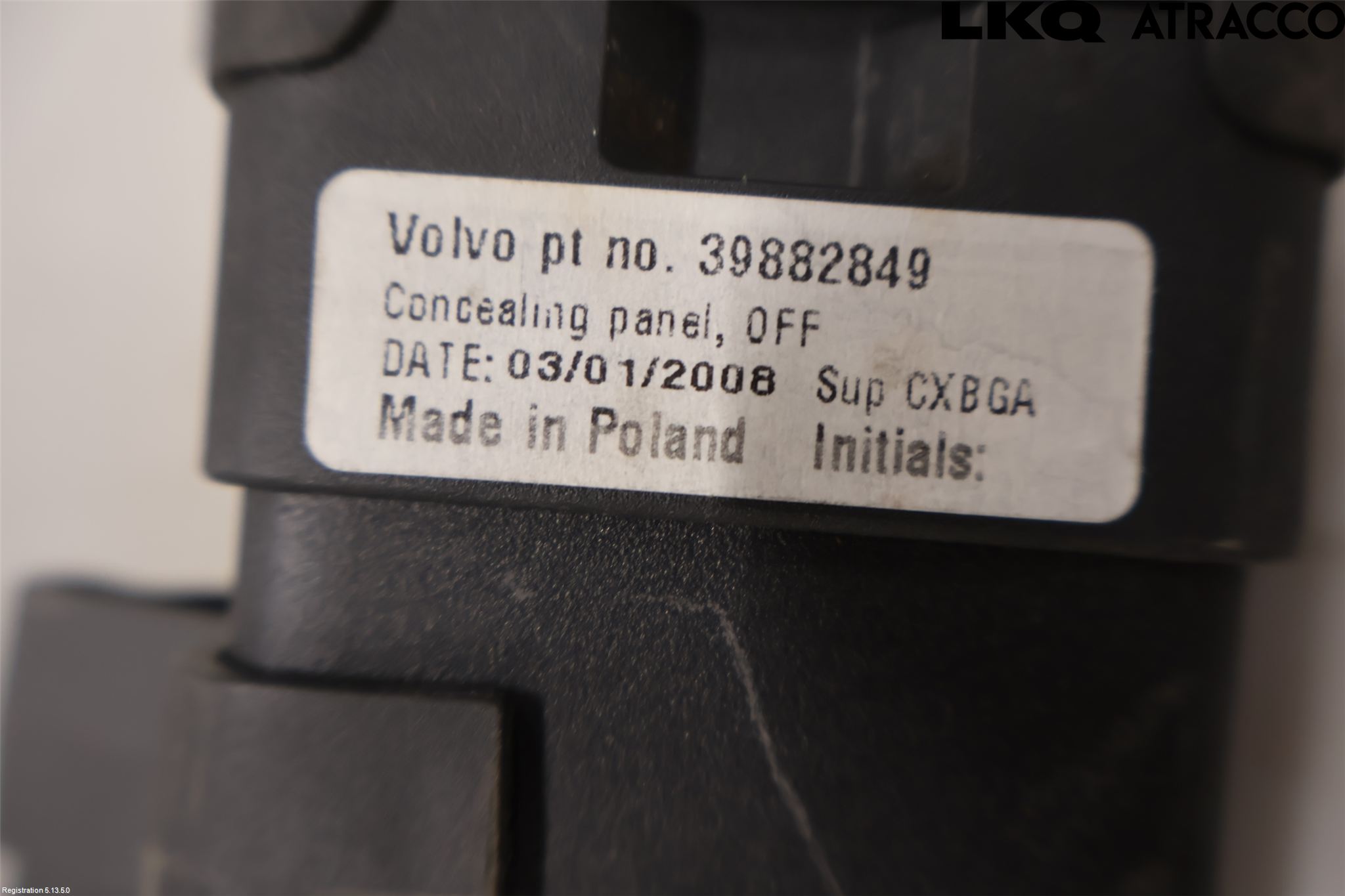 Volvo V70 08-13 Innr Innsyn Beskytelse Stv