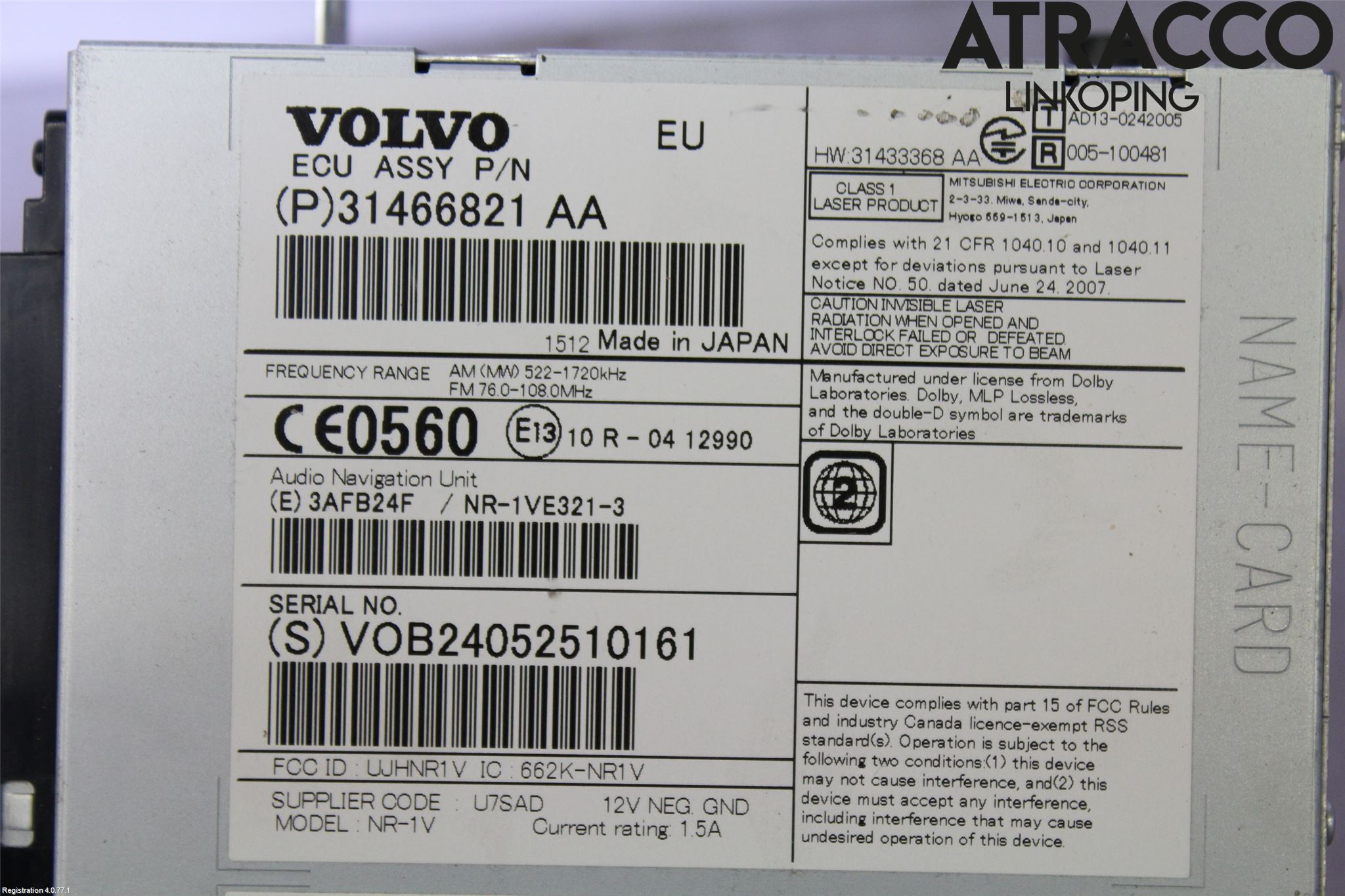 Volvo XC60 14-17 Stereo Radio Med Cd
