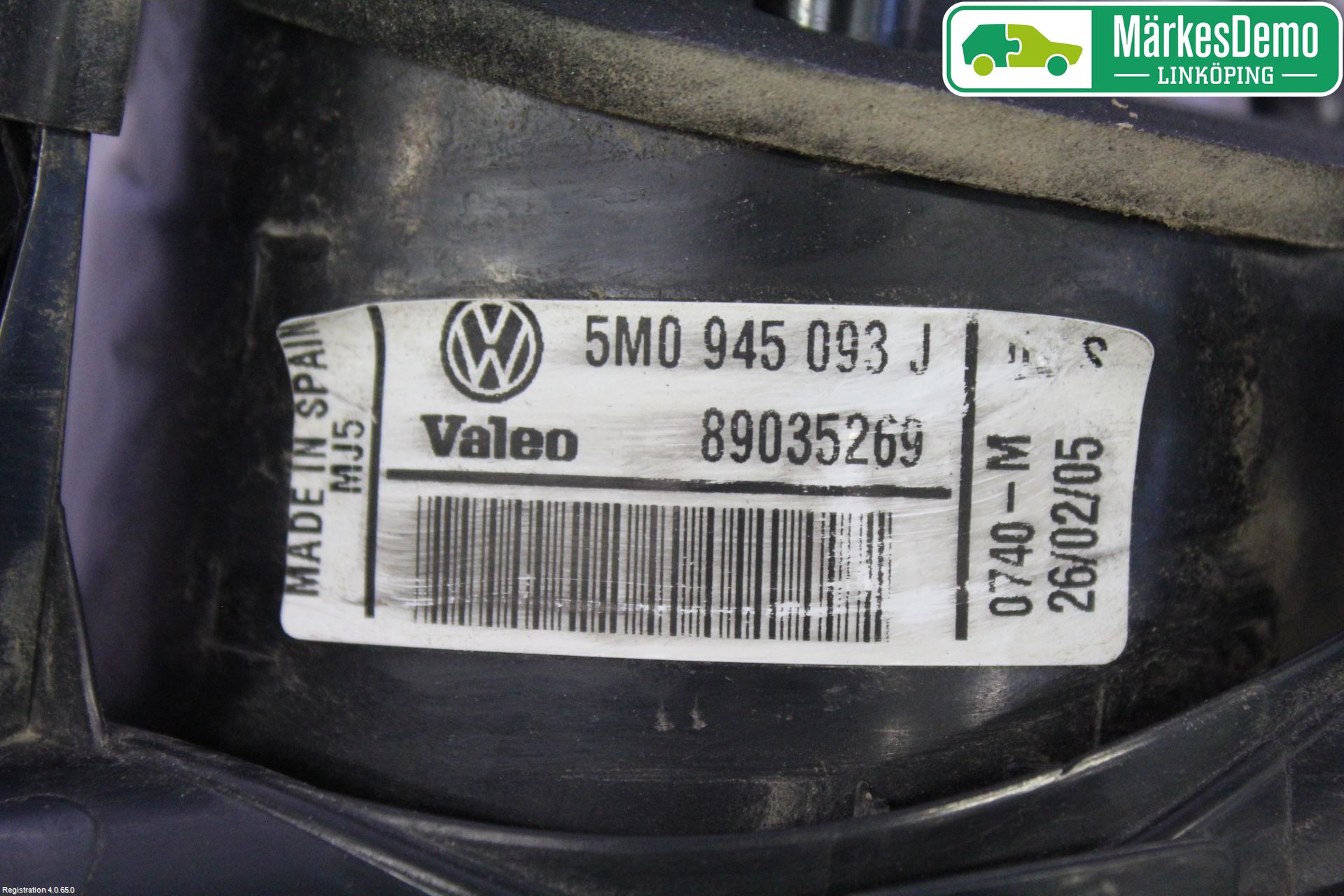 Volkswagen VW GOLF PLUS/CROSS GOLF 04-14 Baklykt Venstre  På Luke(Indre