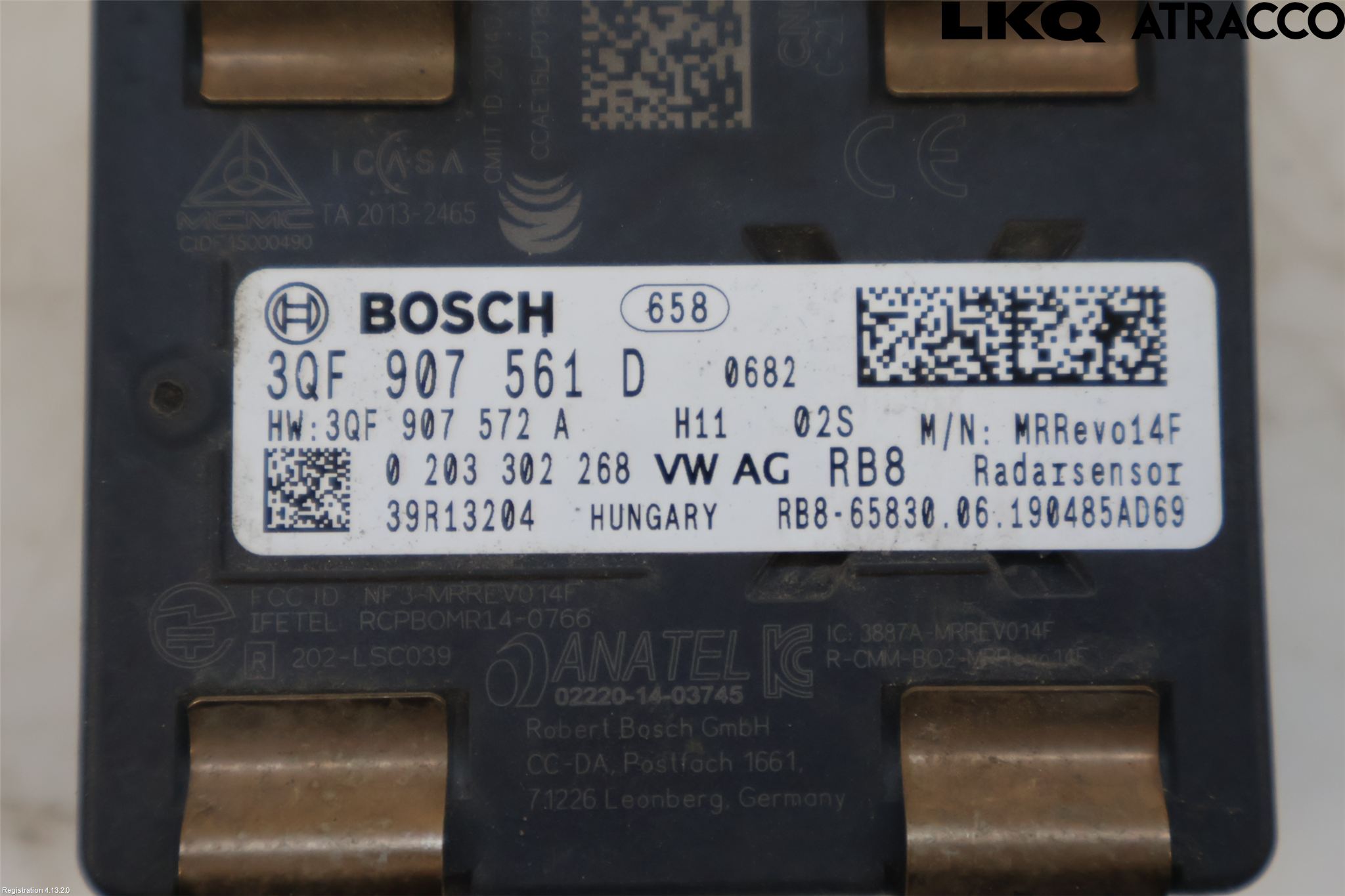 Volkswagen VW GOLF / E-GOLF VII 13-20 Sensor Kollisjonsbeskyttelse