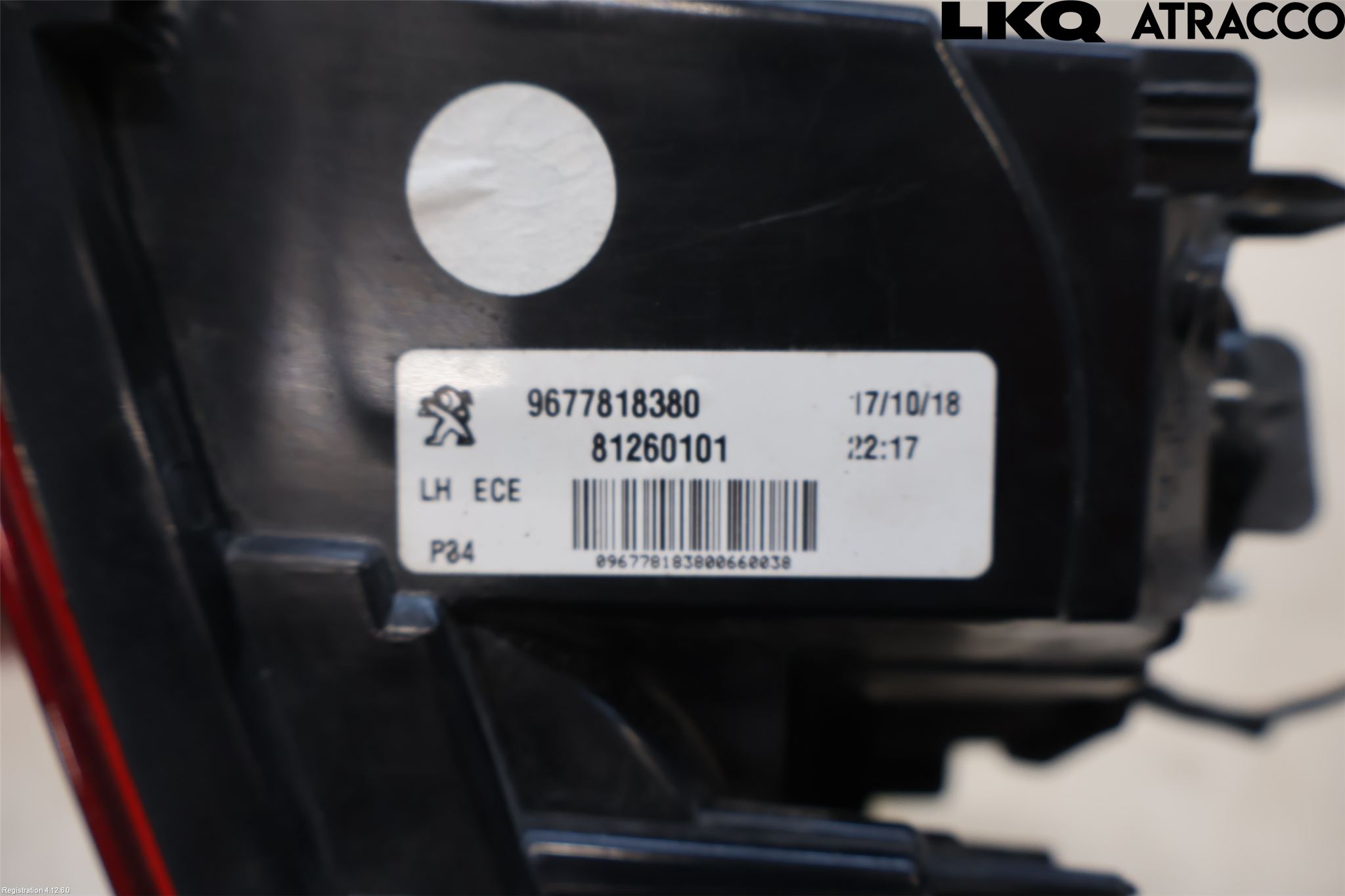 Peugeot 308 14-21 Baklykt Venstre  På Luke(Indre