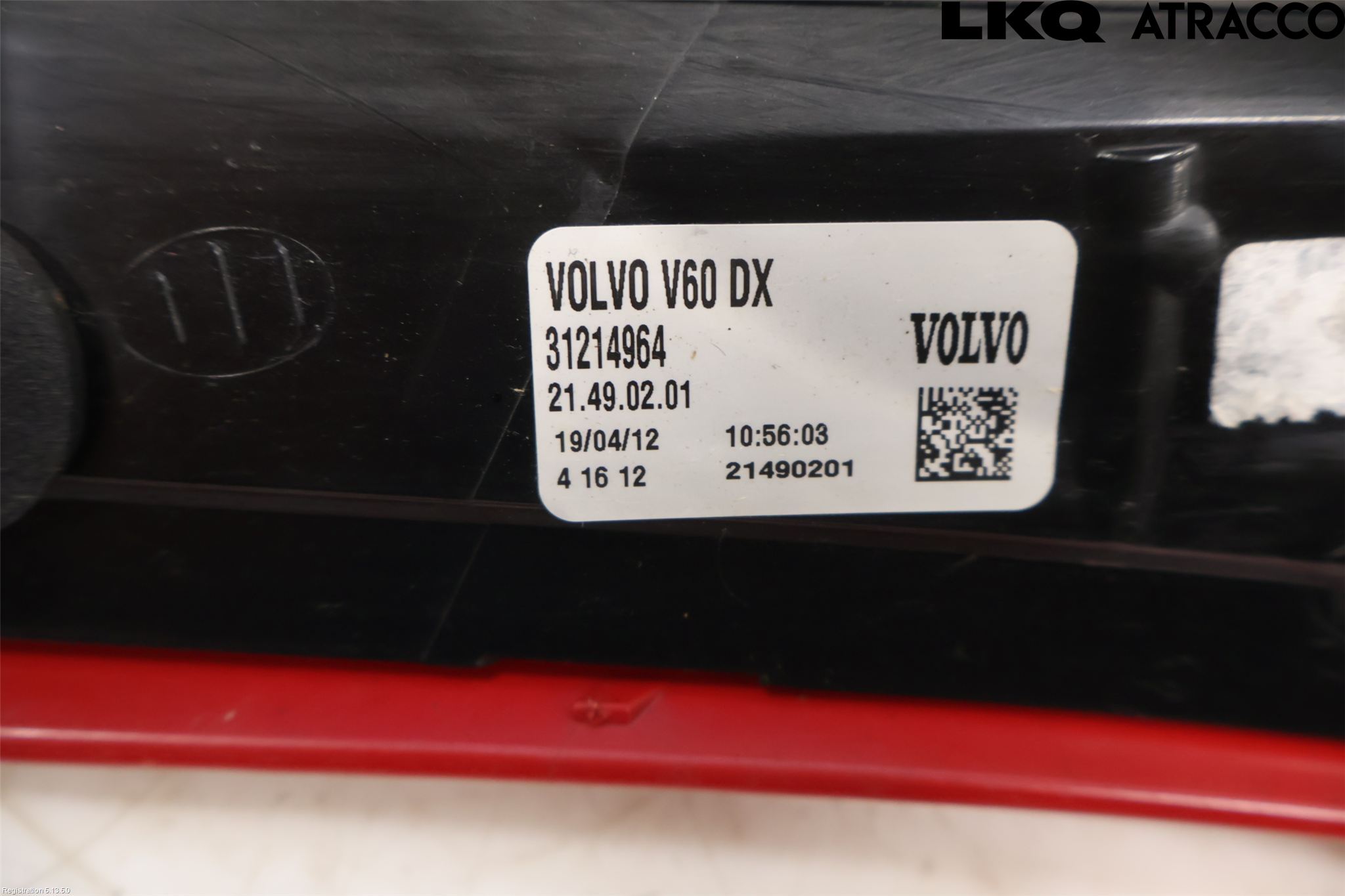 Volvo V60 11-13 Baklykt Høyre