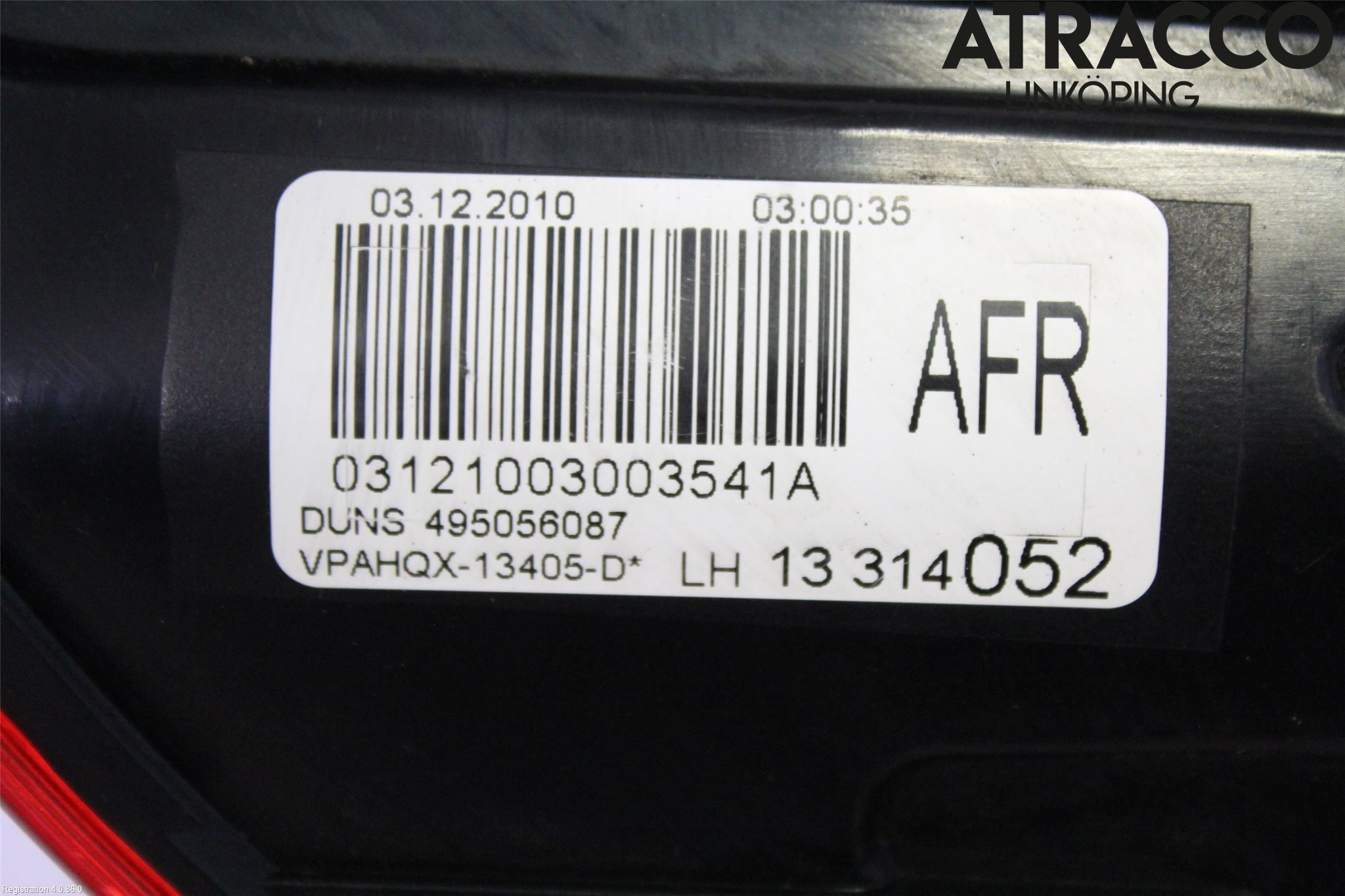 Opel ASTRA J 10-15 Baklykt Venstre