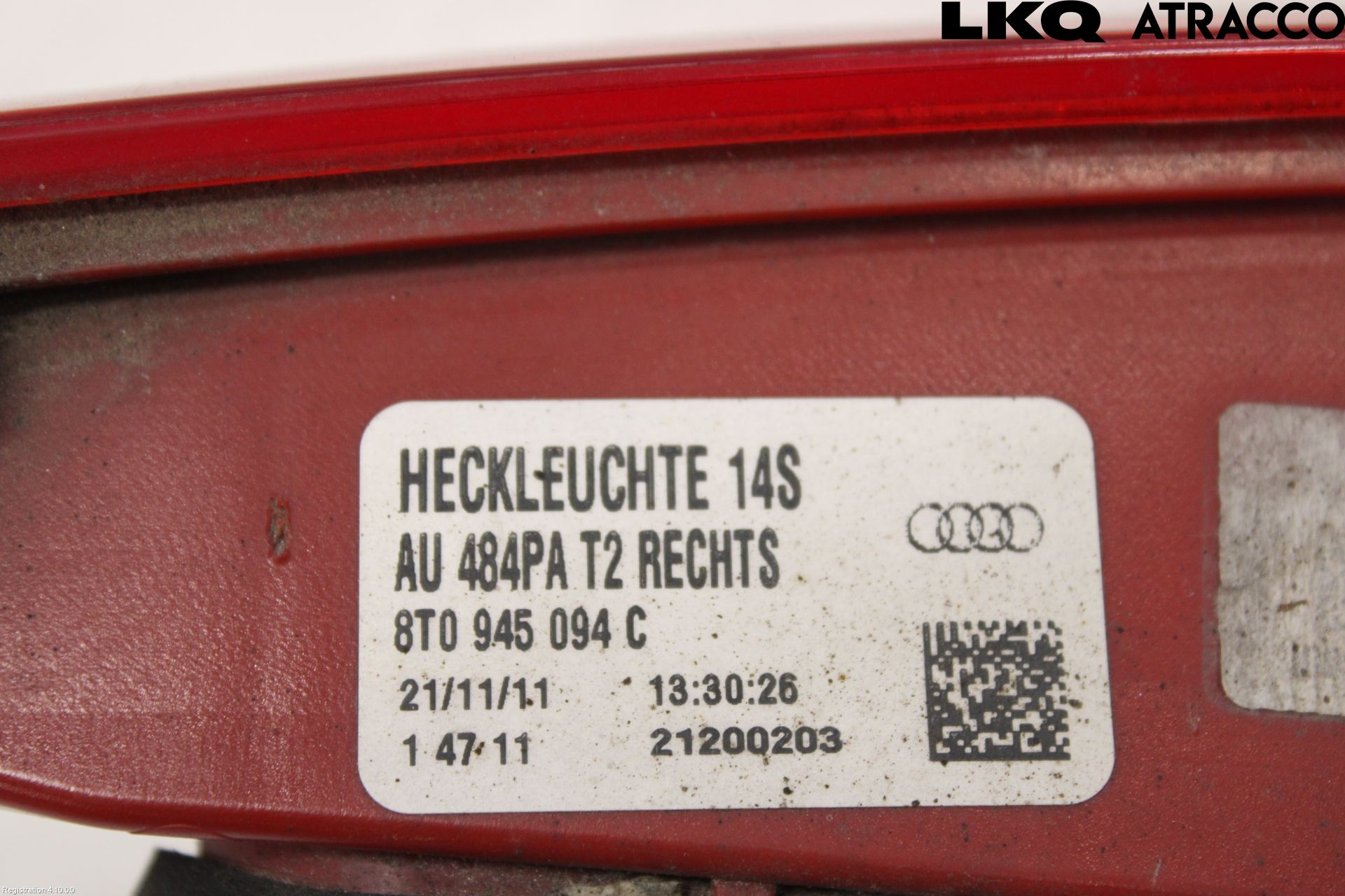 Audi A5 07-16 Baklykt Høyre  På Luke(Indre)
