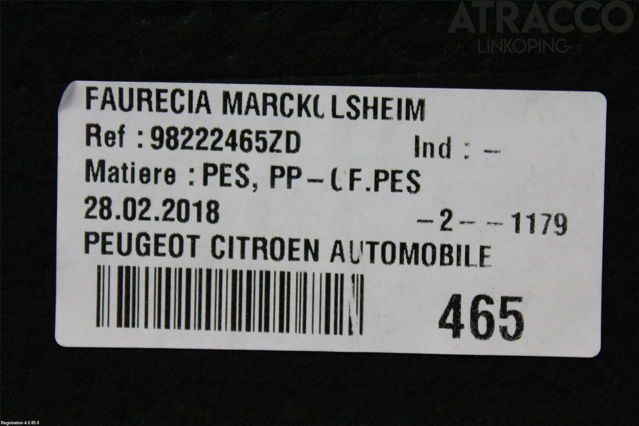 Peugeot 308 14-21 Innr Hattehylle