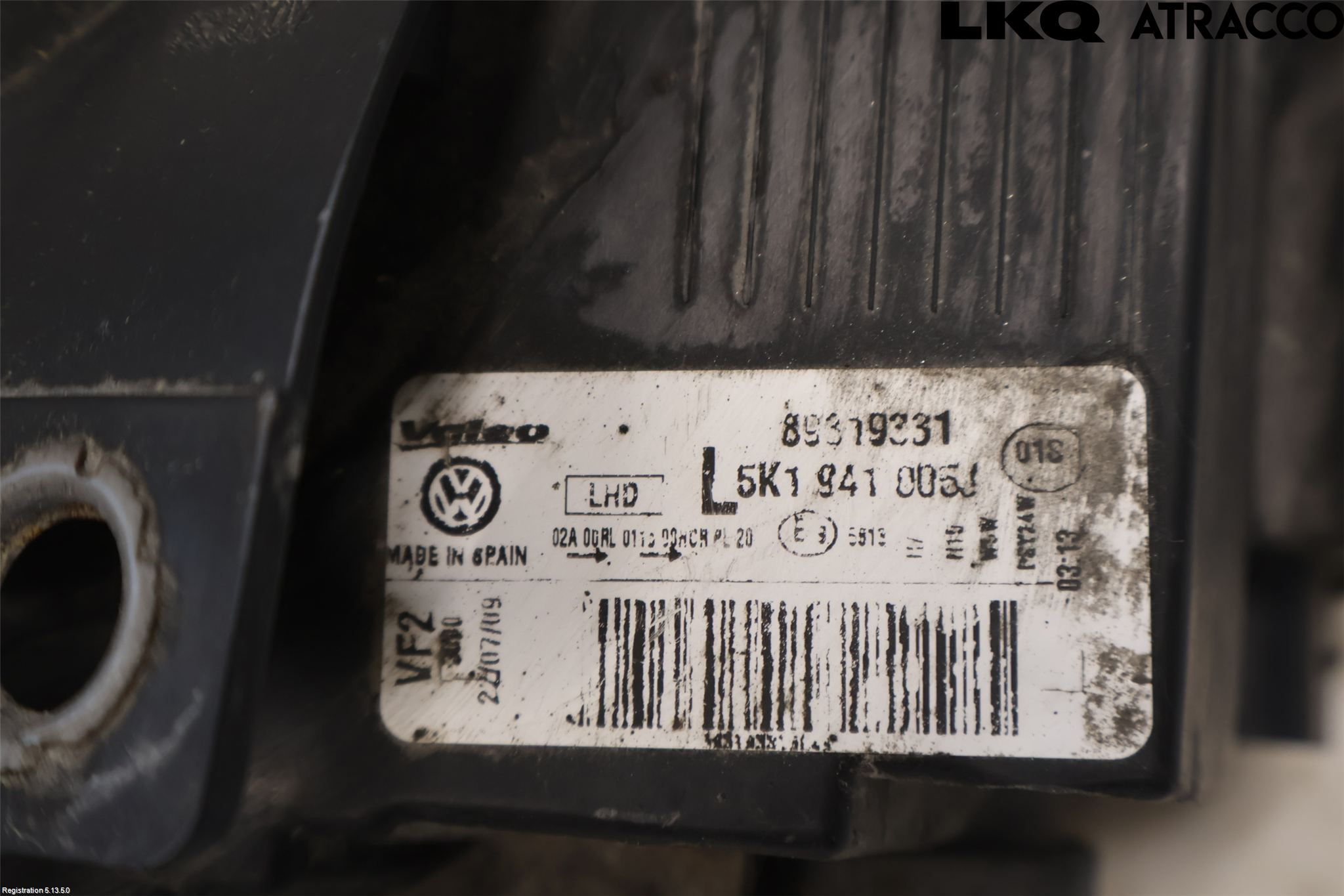 Volkswagen VW GOLF VI 09-13 Frontlykt Venstre