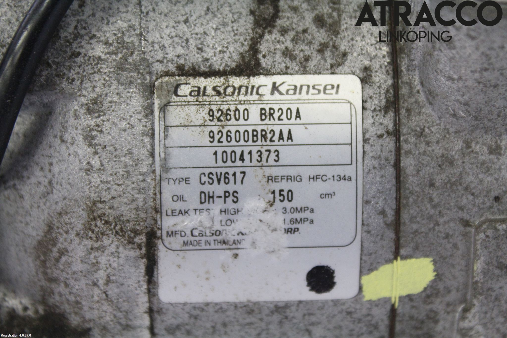 Nissan QASHQAI 10-14 Varme Ac Kompressor