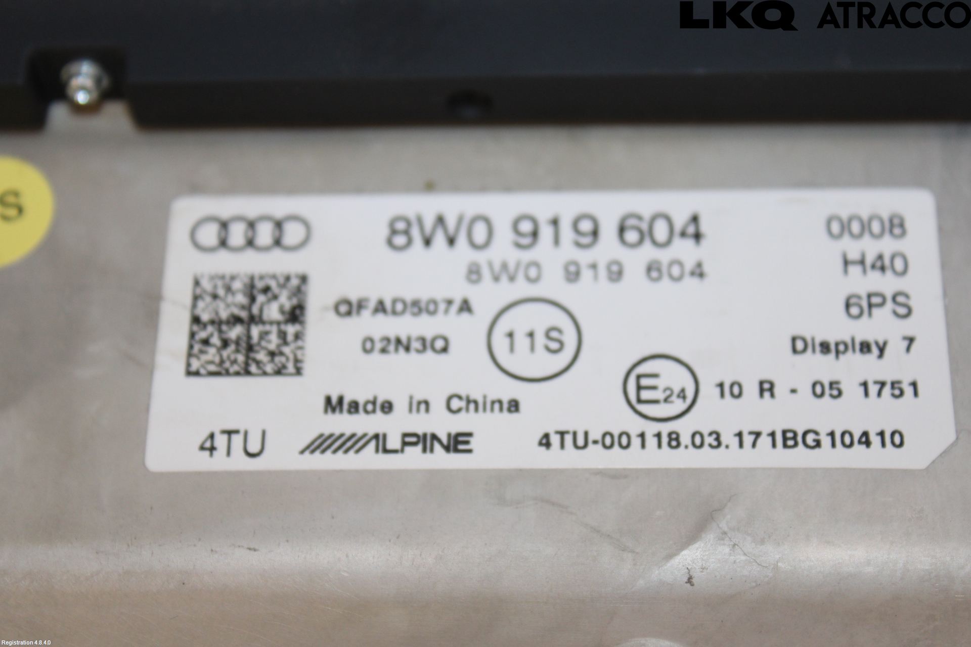 Audi A4/S4 B9 16-19 Multifunktionsdisplay