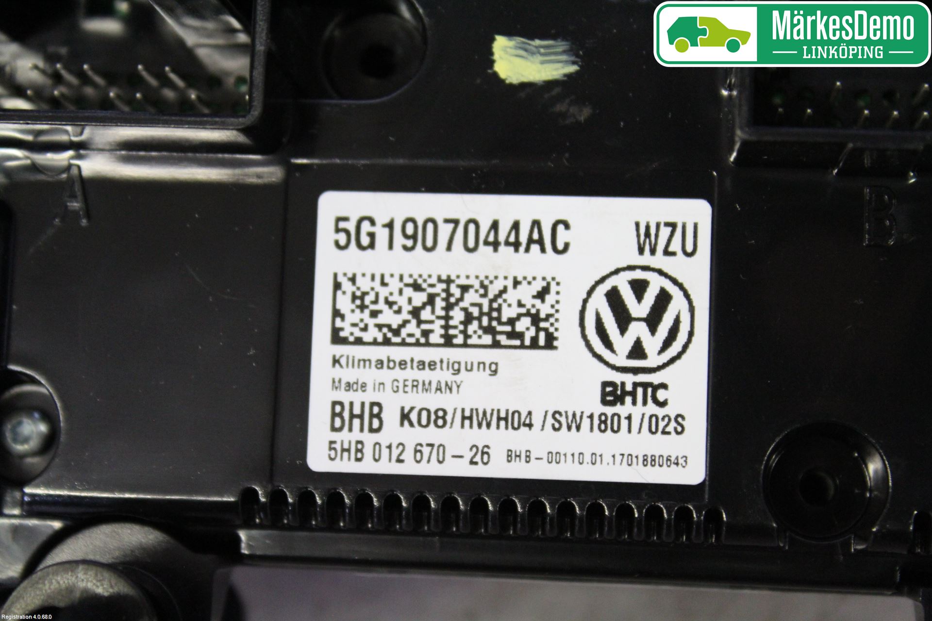 Volkswagen VW GOLF / E-GOLF VII 13-20 Varme Ac Betjening-Display