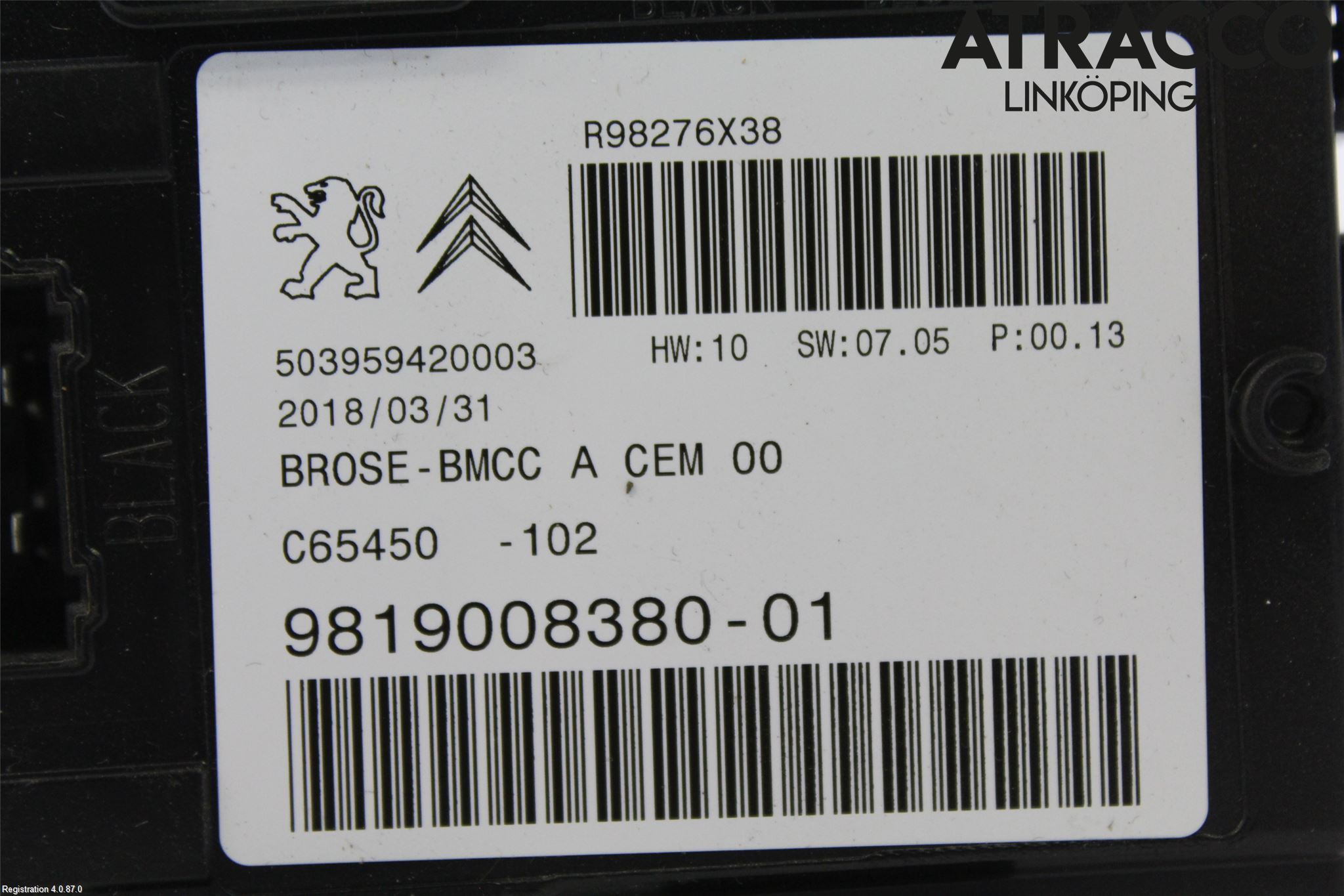 Peugeot 5008 17-24 Styreenhet Bakluke
