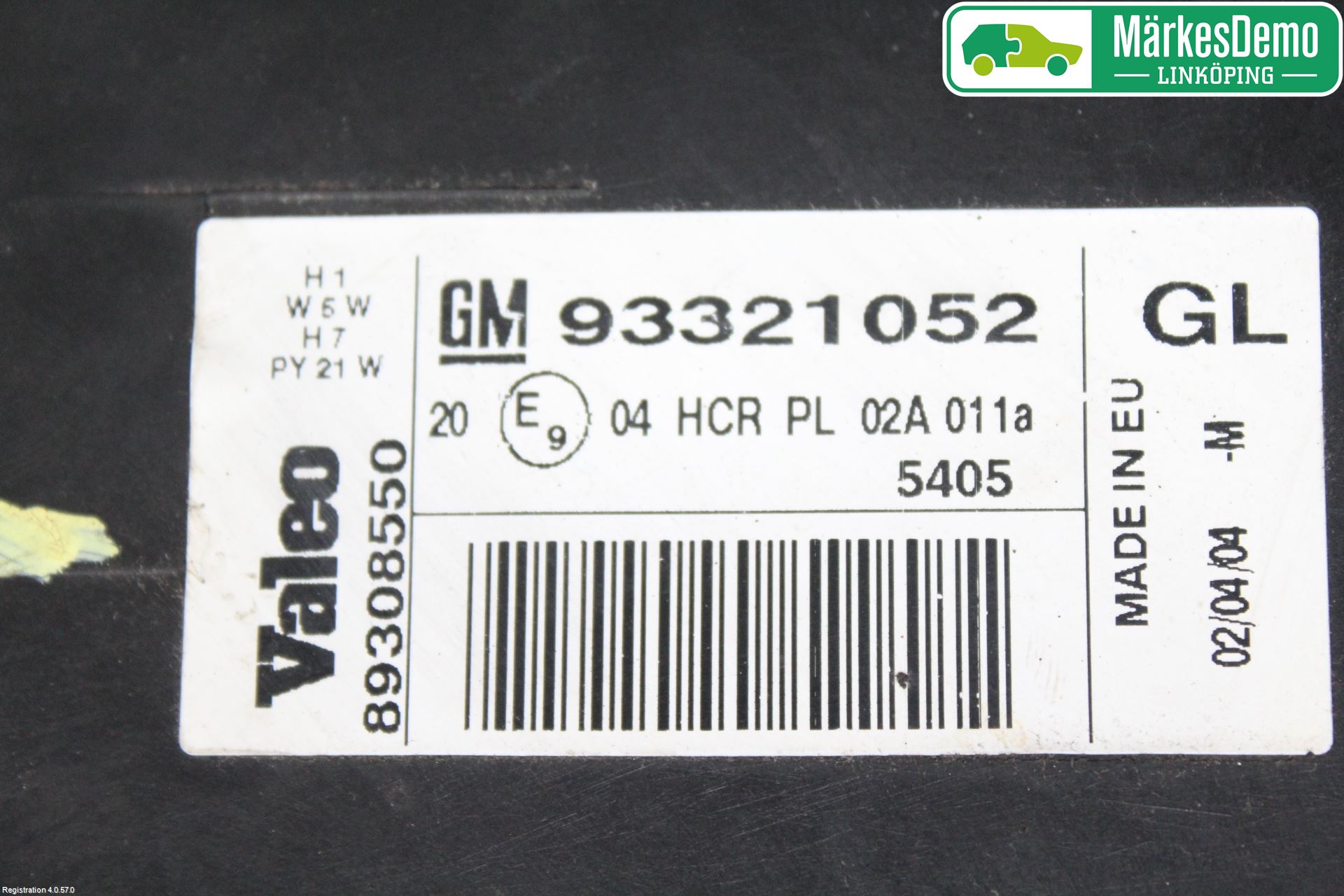 Opel MERIVA A   03-10 Frontlykt Venstre