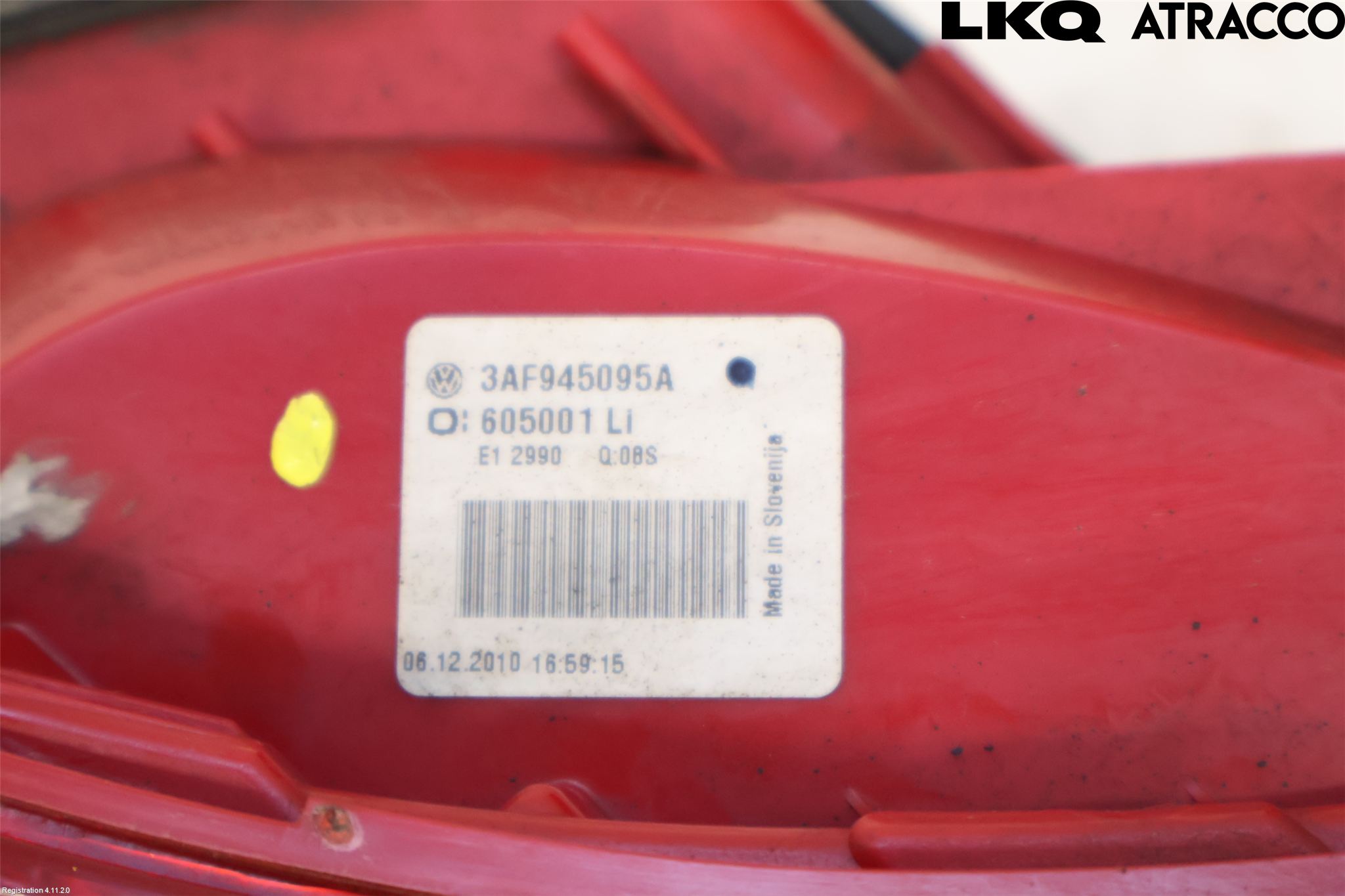 Volkswagen VW PASSAT 11-14 Baklykt Venstre