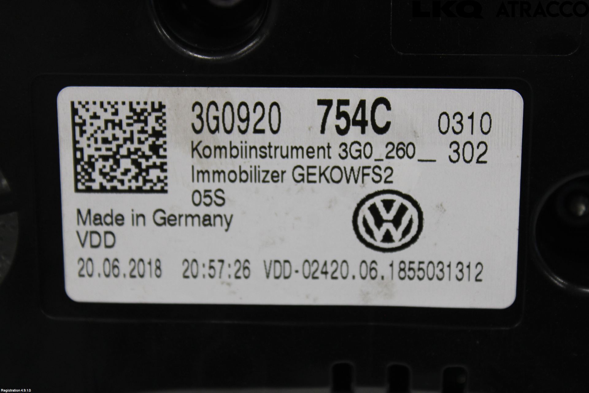 Volkswagen VW PASSAT 15-19 Instr Kombinert