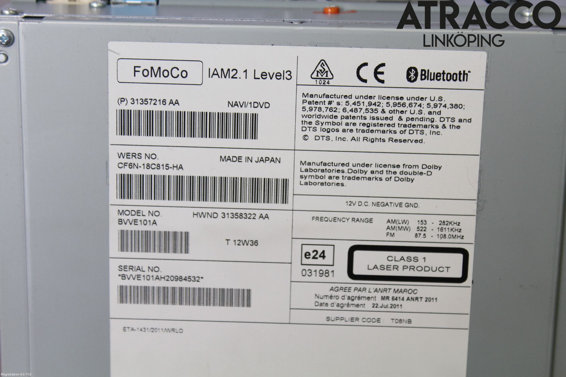 Volvo V40 12-19 Stereo Radio Med Cd