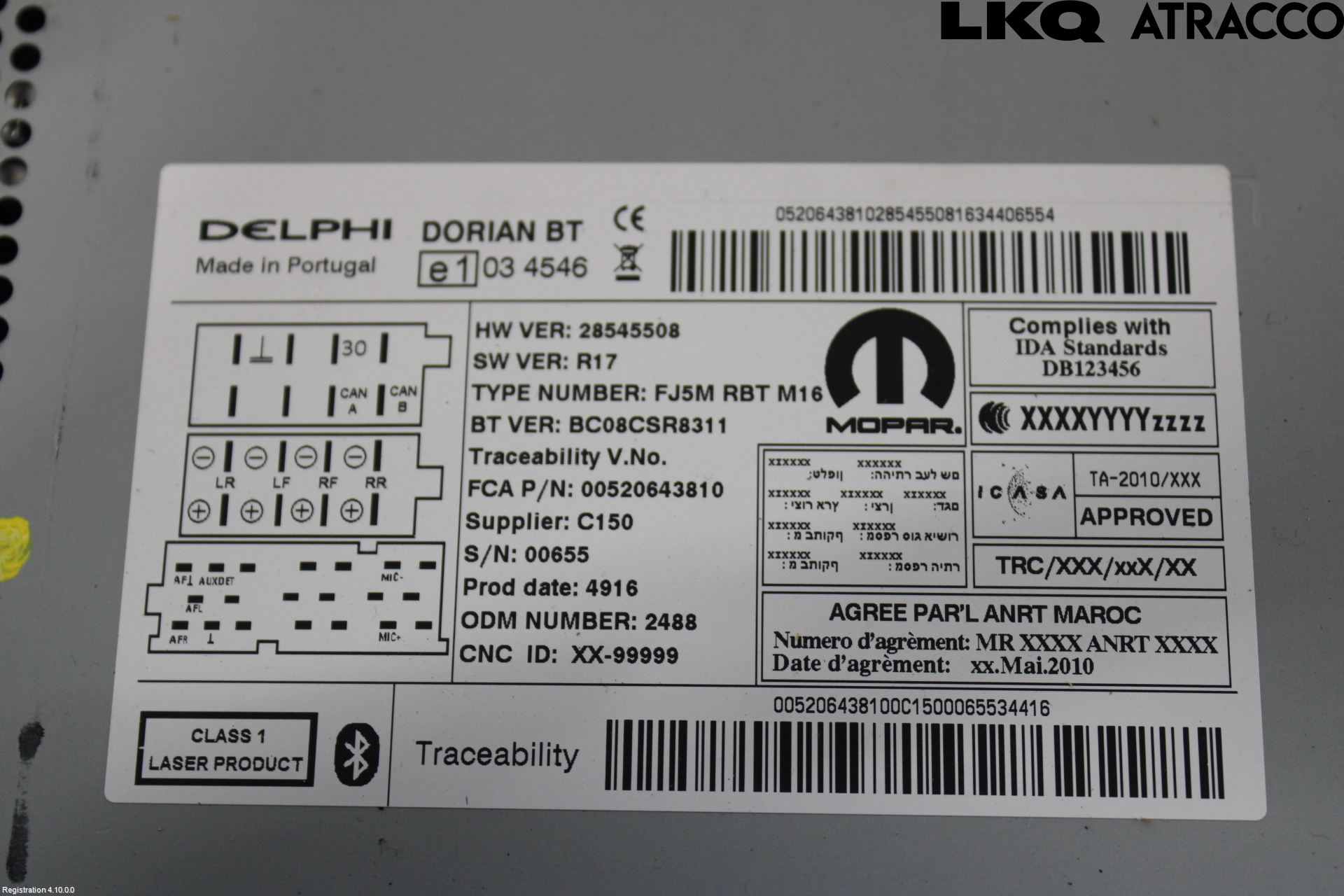 Opel COMBO D 12-18 Stereo Radio Med Cd