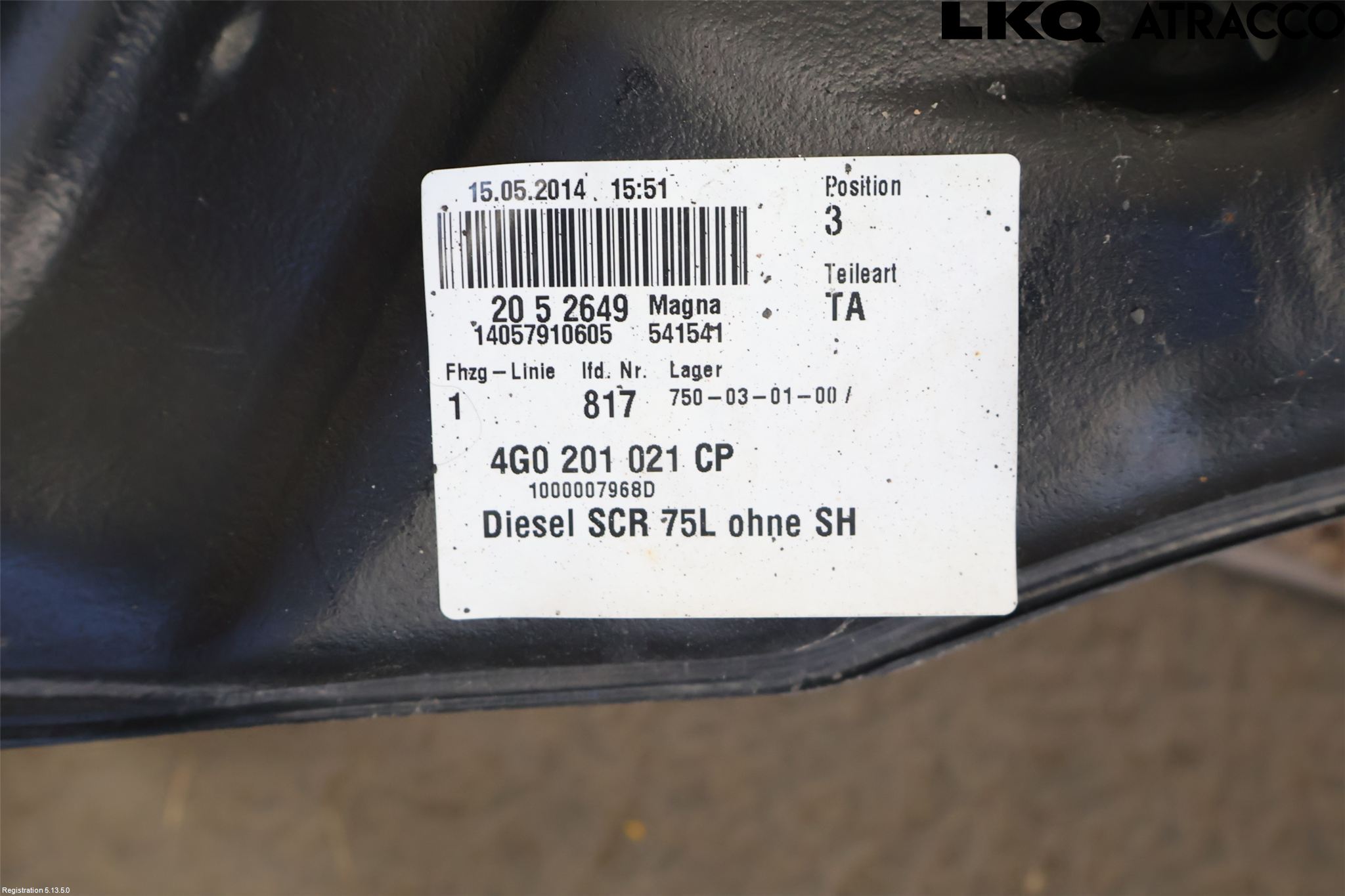 Audi A6/S6 4G 11-18 Drivstofftank Diesel