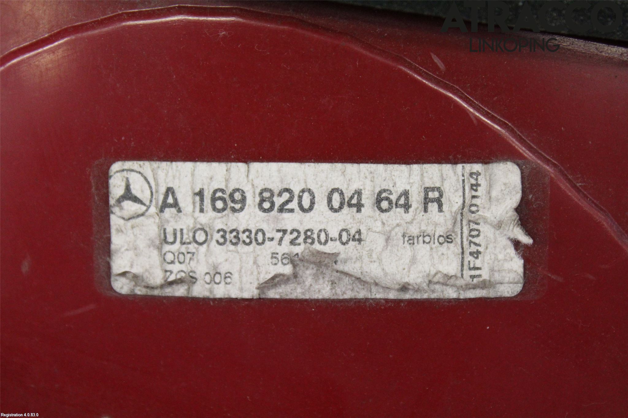 Mercedes-Benz MB A-KLASS (W169) 04-12 Baklykt Høyre