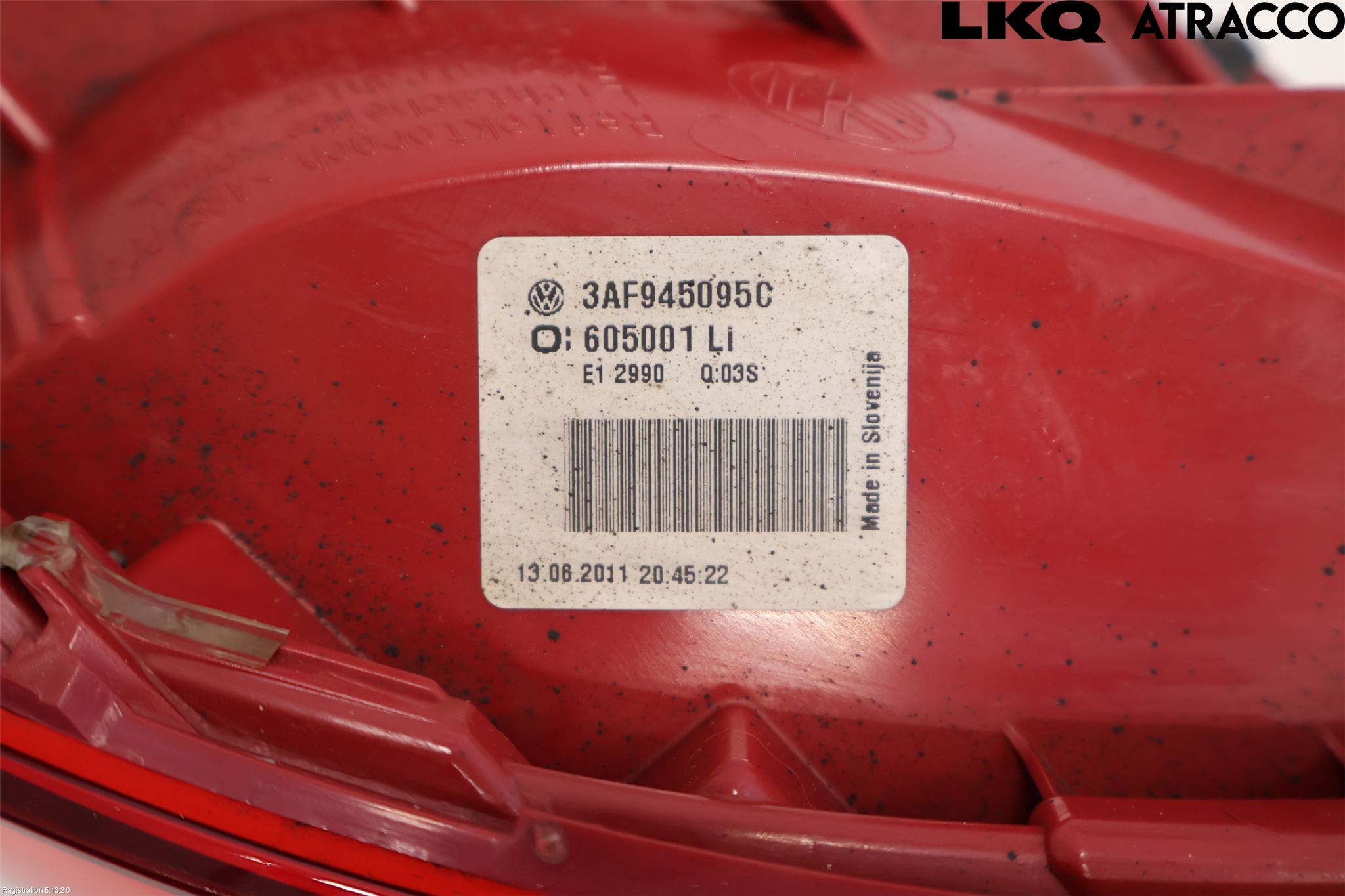 Volkswagen VW PASSAT 11-14 Baklykt Venstre