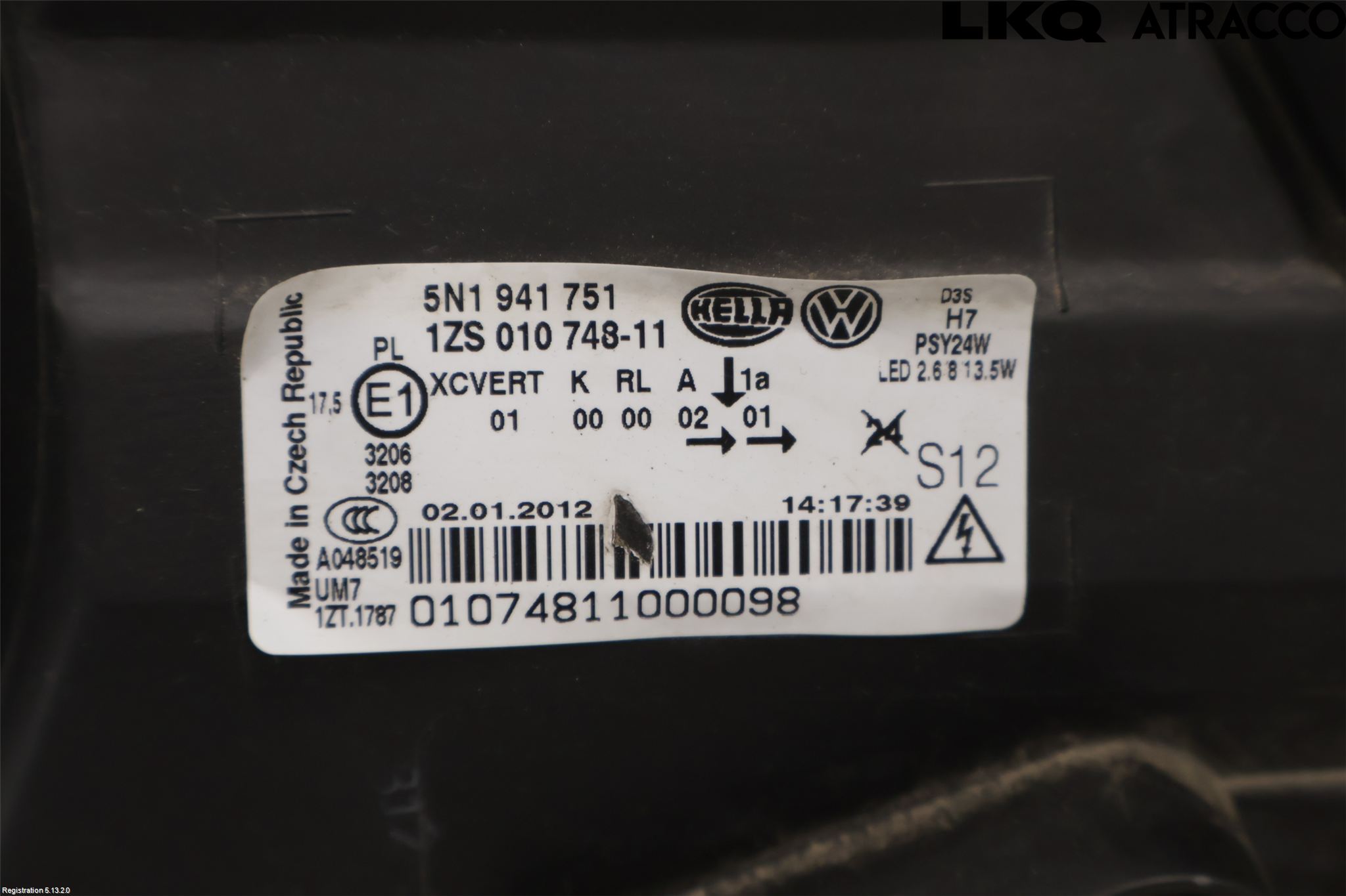 Volkswagen VW TIGUAN 07-16 Frontlykt Venstre
