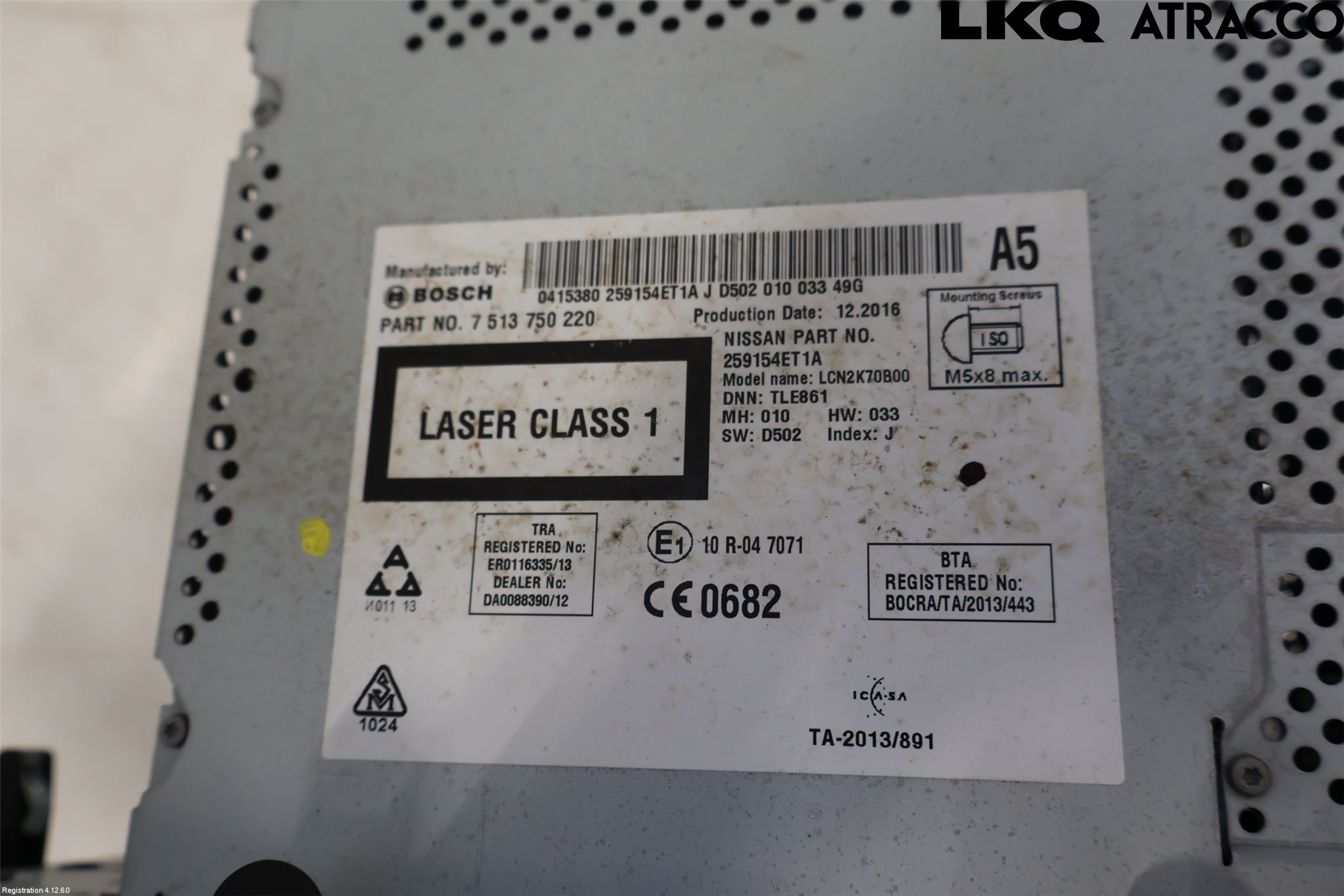 Nissan QASHQAI 14-17 Stereo Radio Med Cd
